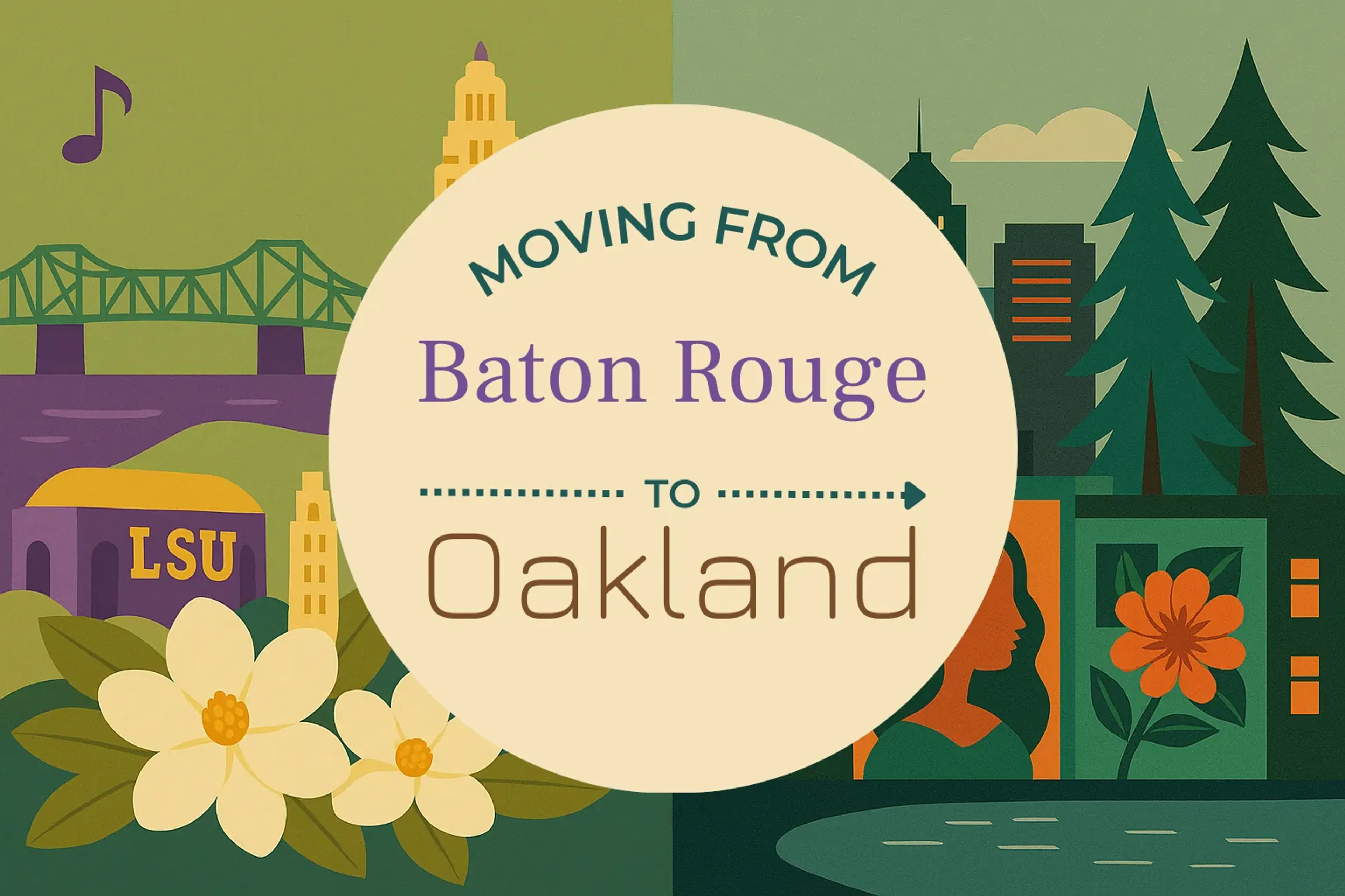 Side-by-side comparison of Baton Rouge to Oakland moving companies