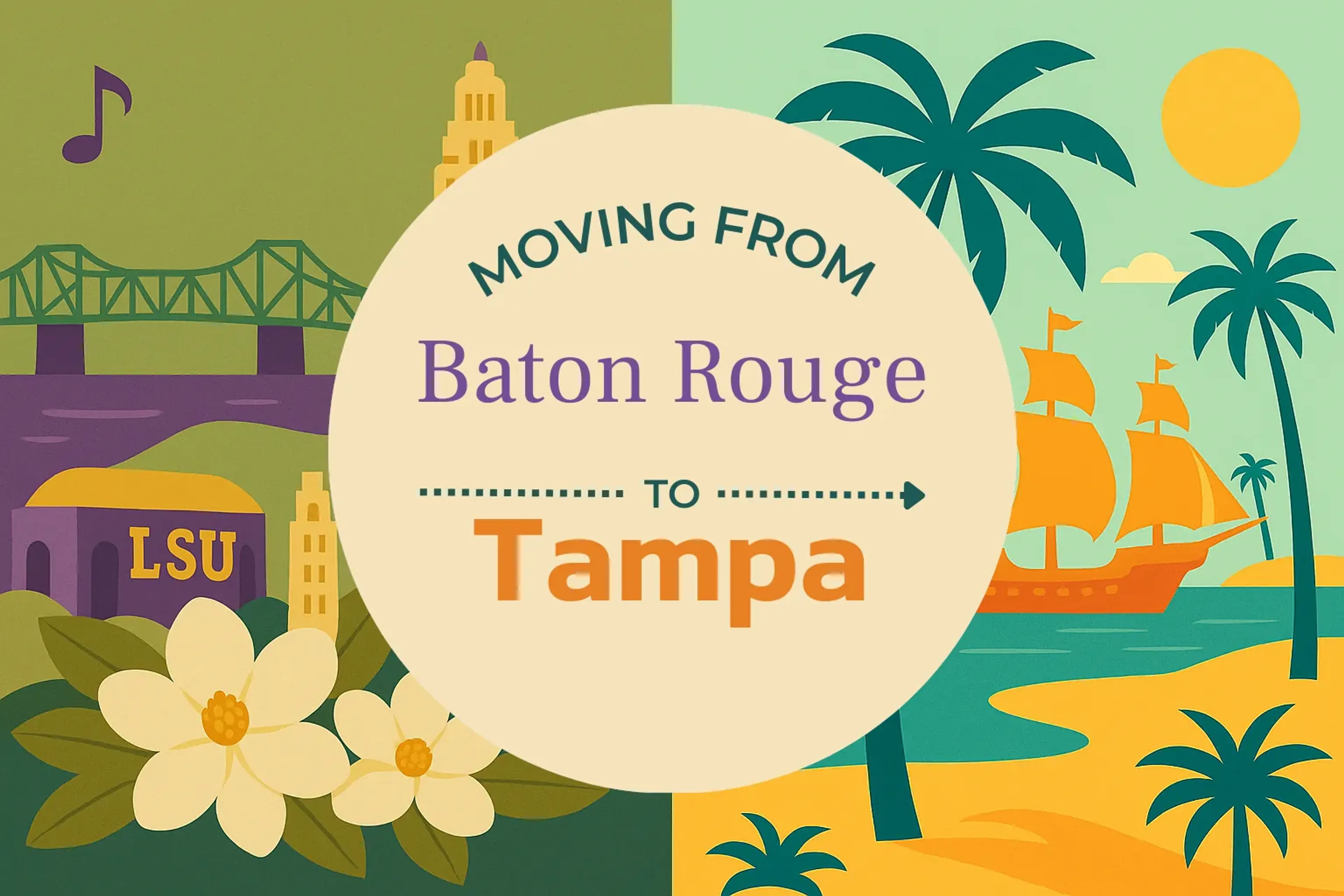 Side-by-side comparison of Baton Rouge to Tampa moving companies