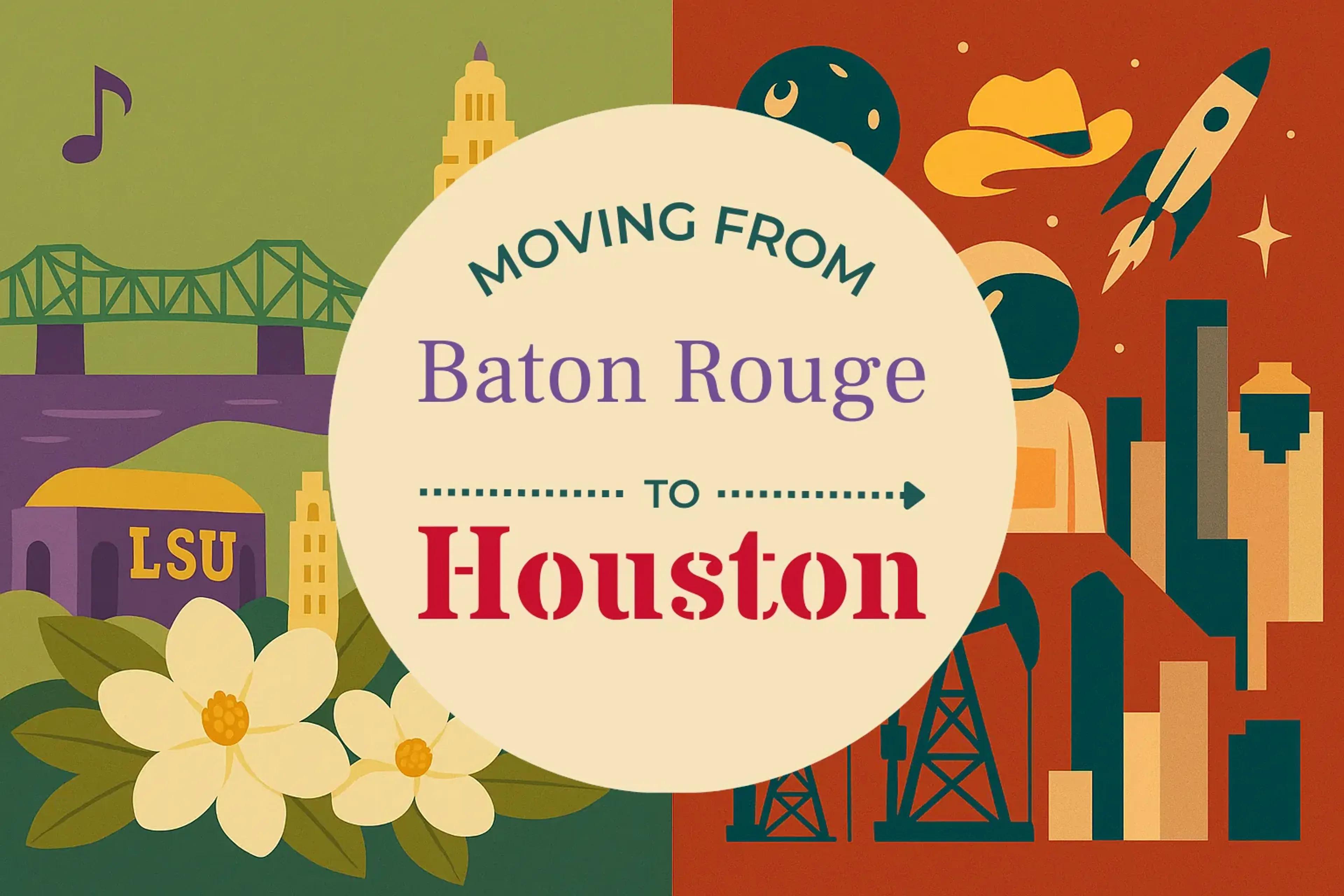 Side-by-side comparison of Baton Rouge to Houston moving companies