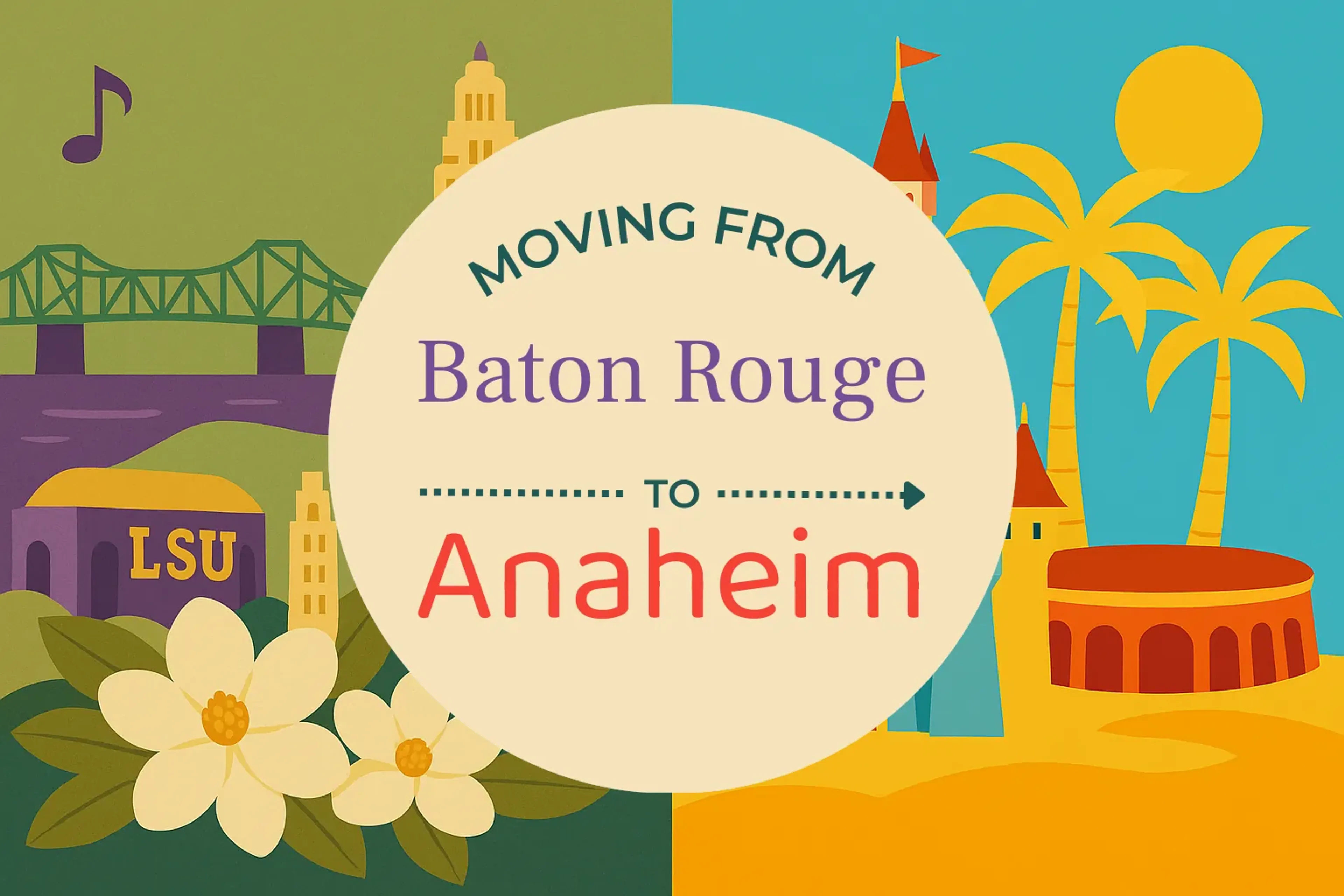 Side-by-side comparison of Baton Rouge to Anaheim moving companies