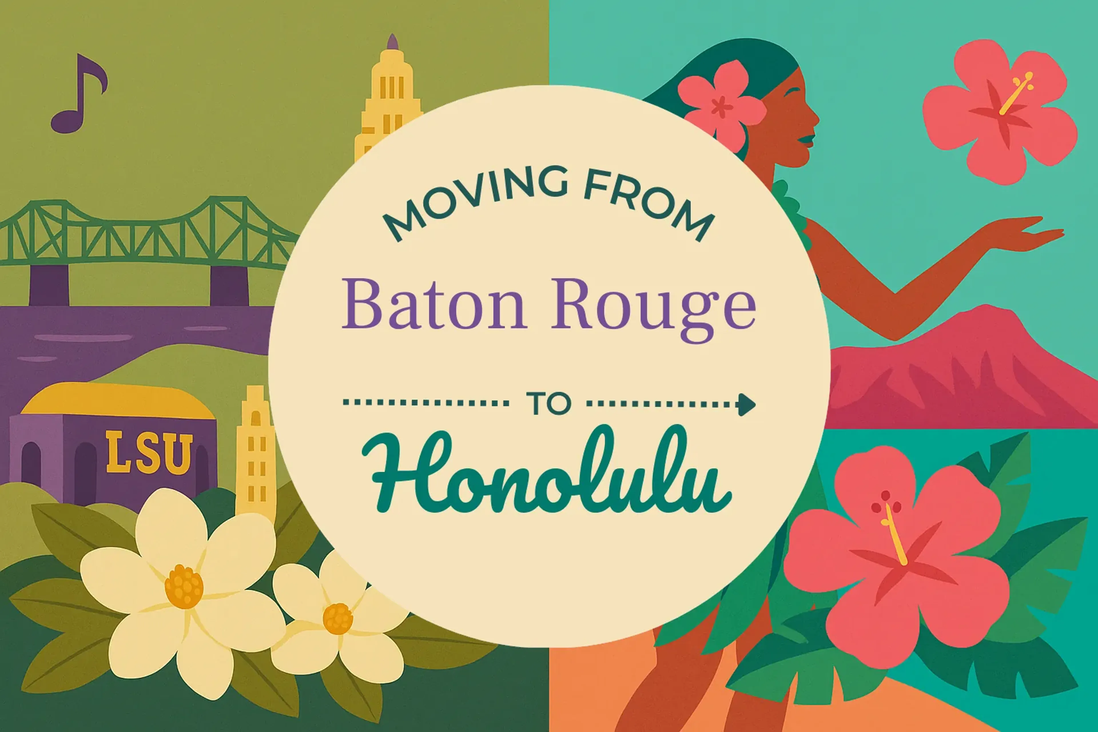 Side-by-side comparison of Baton Rouge to Honolulu moving companies