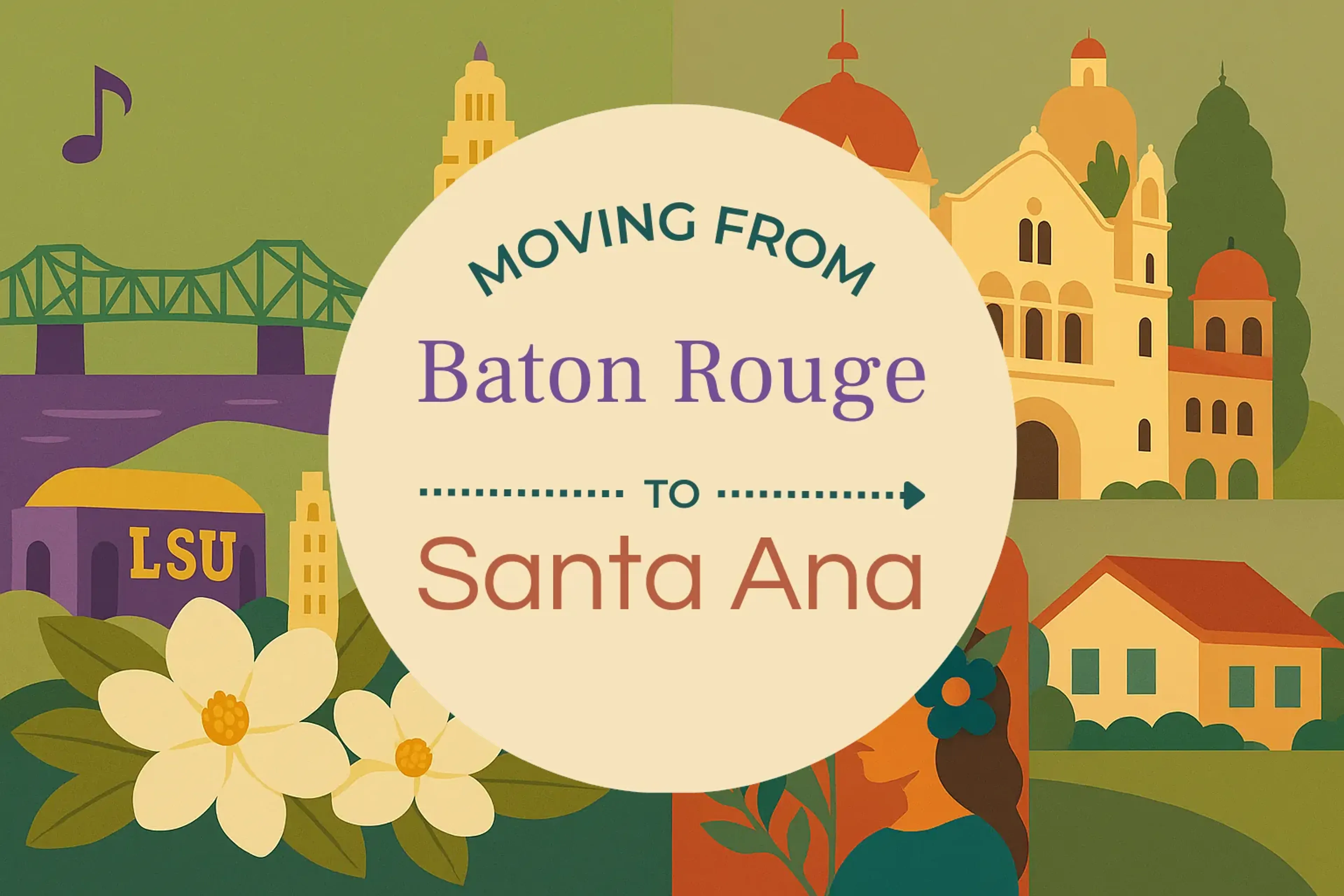 Side-by-side comparison of Baton Rouge to Santa Ana moving companies