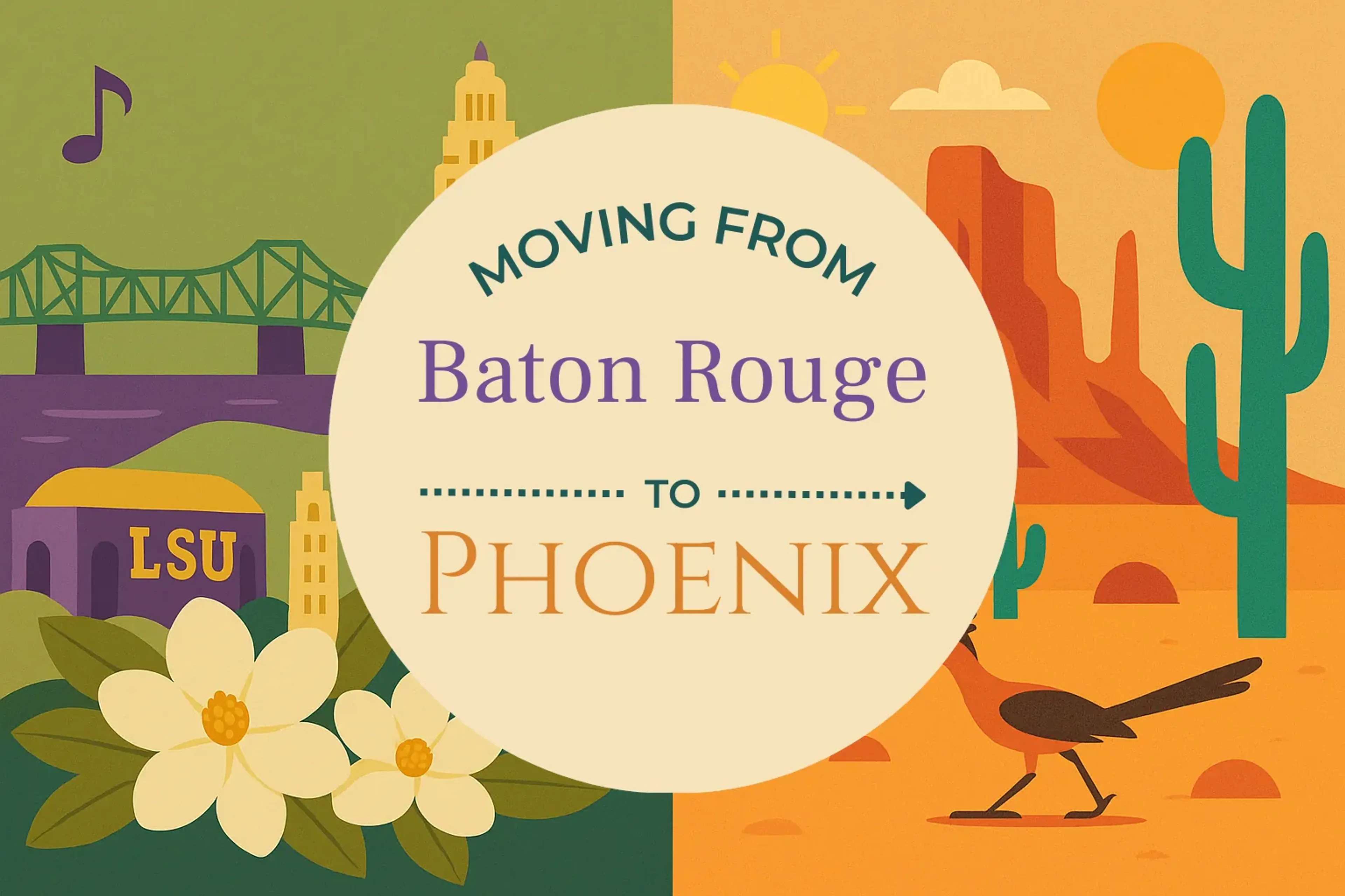 Side-by-side comparison of Baton Rouge to Phoenix moving companies