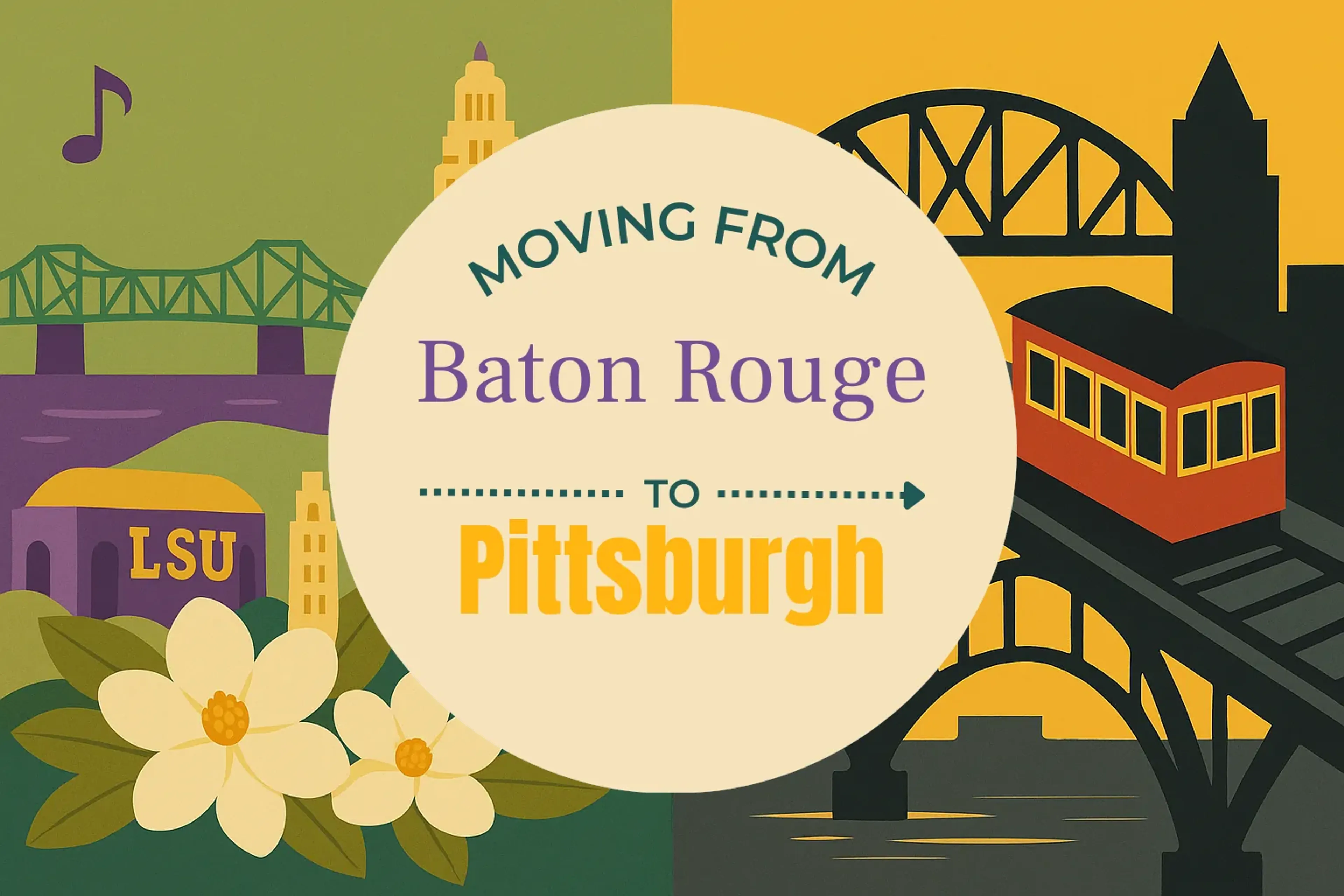 Side-by-side comparison of Baton Rouge to Pittsburgh moving companies