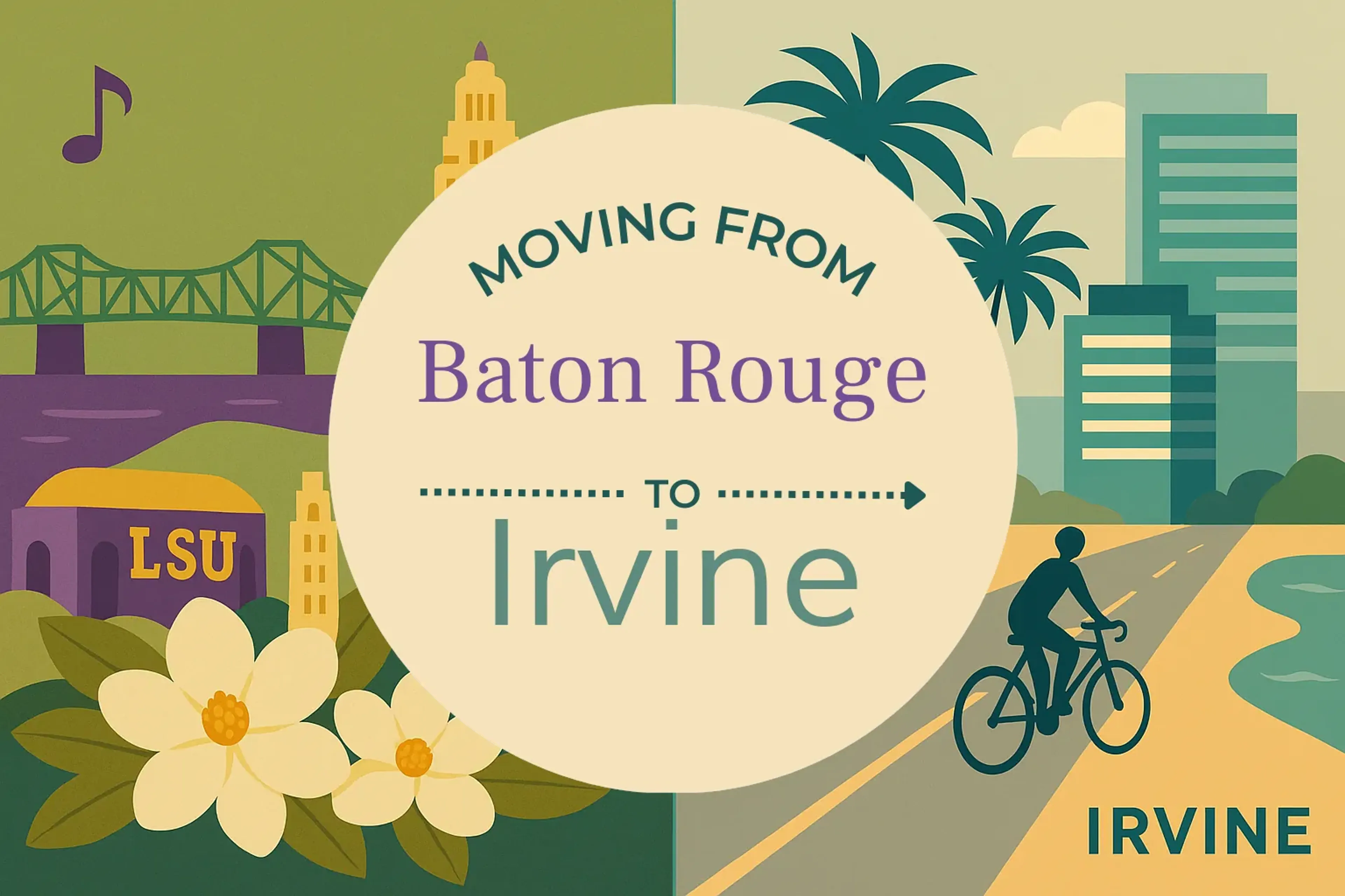 Side-by-side comparison of Baton Rouge to Irvine moving companies