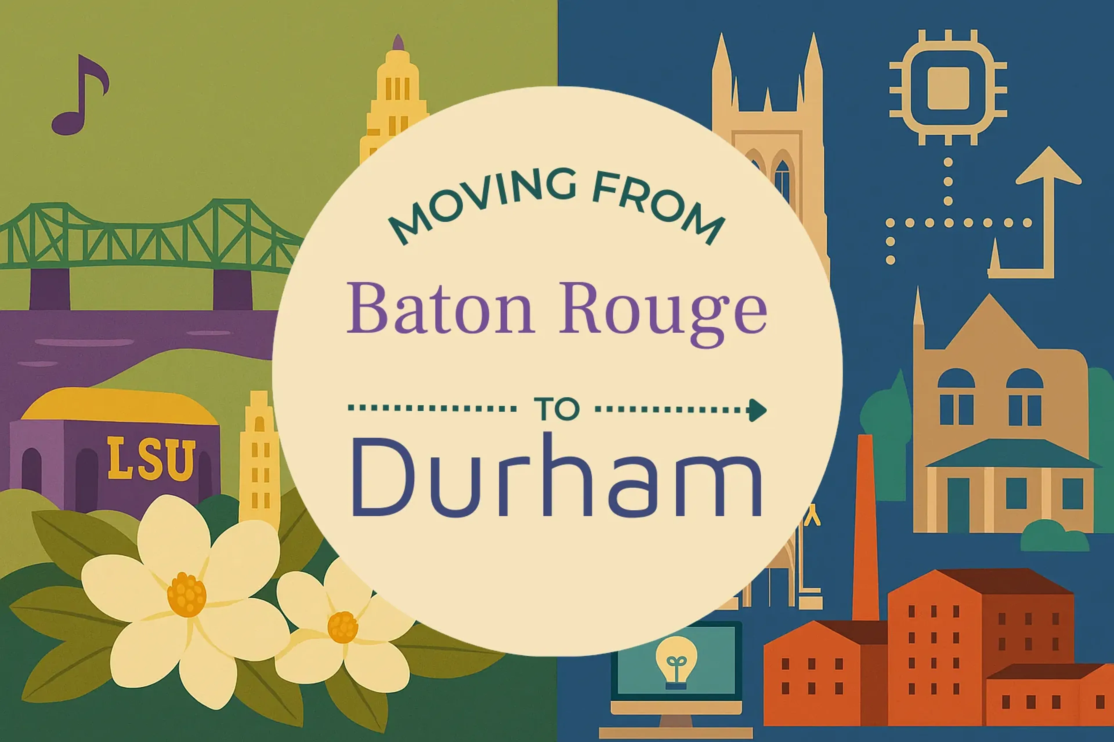 Side-by-side comparison of Baton Rouge to Durham moving companies