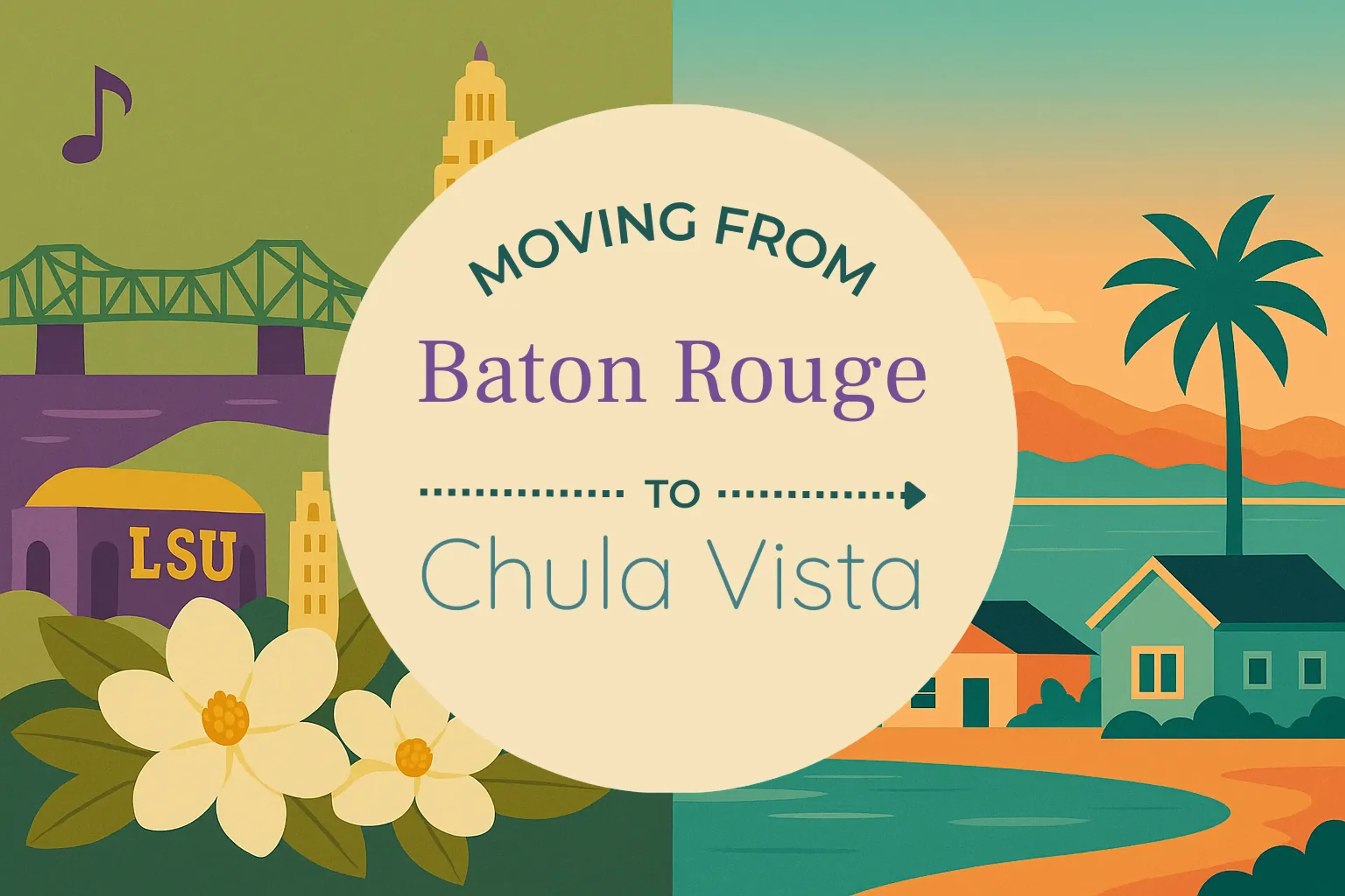Side-by-side comparison of Baton Rouge to Chula Vista moving companies