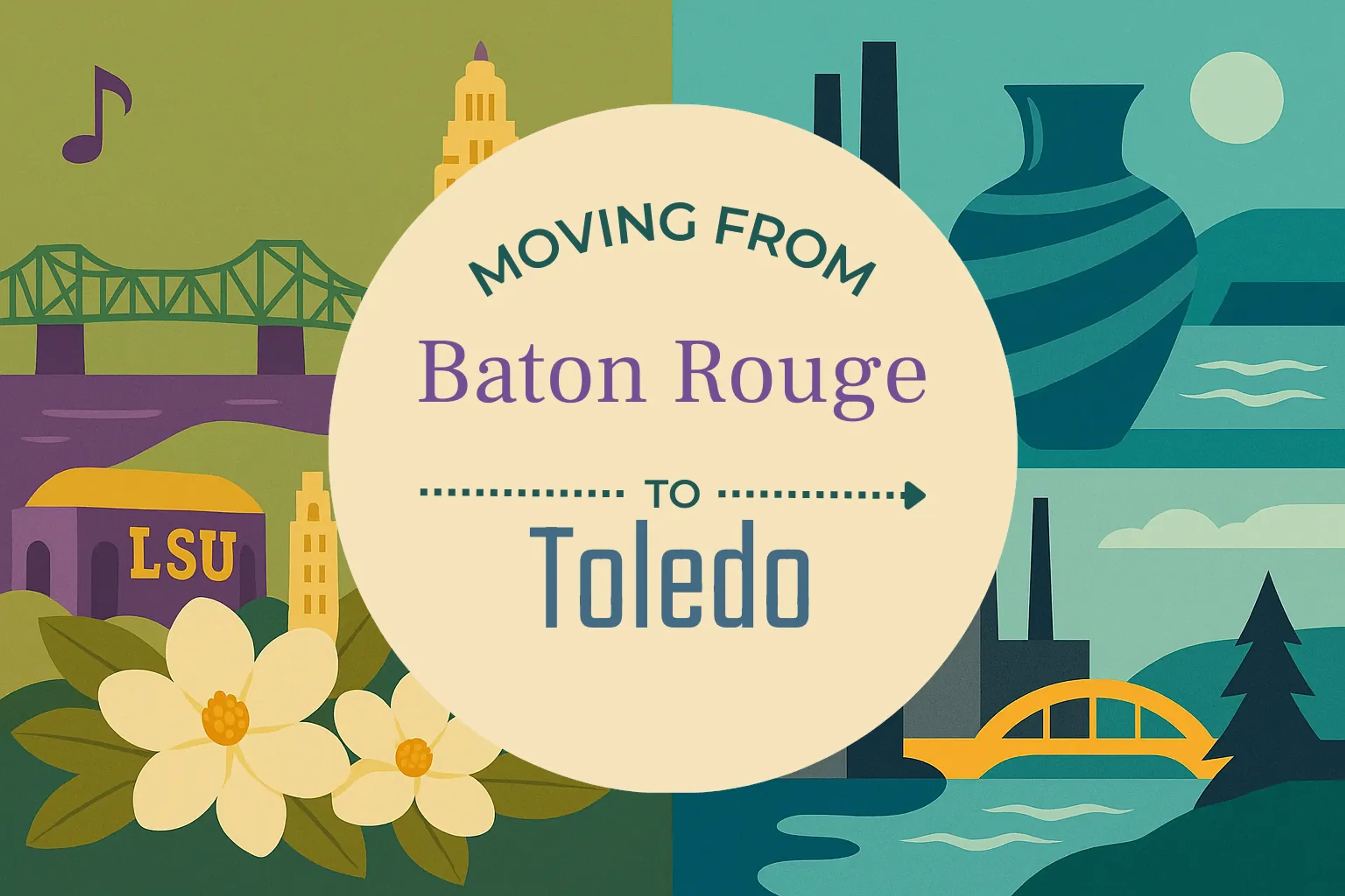 Side-by-side comparison of Baton Rouge to Toledo moving companies