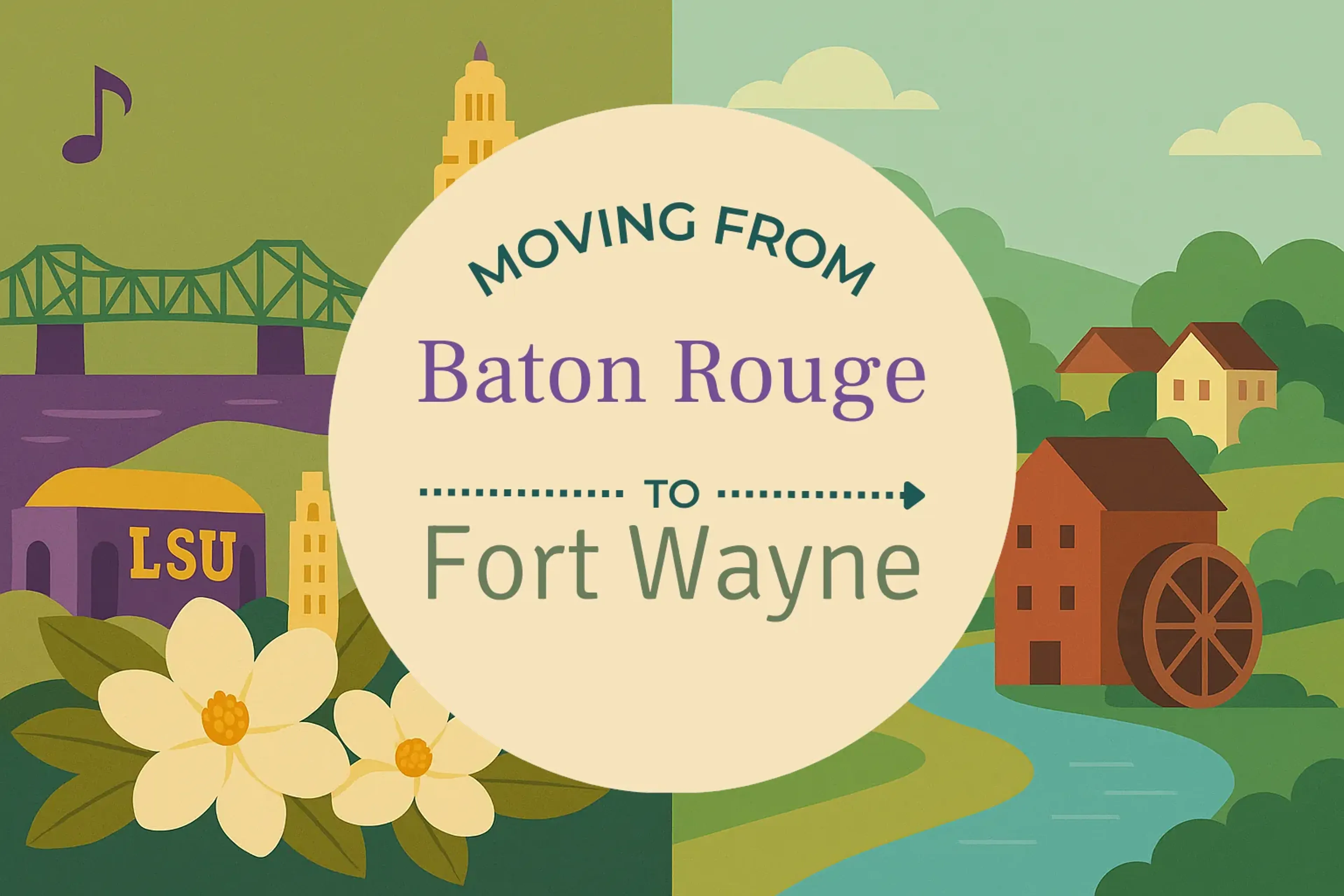 Side-by-side comparison of Baton Rouge to Fort Wayne moving companies
