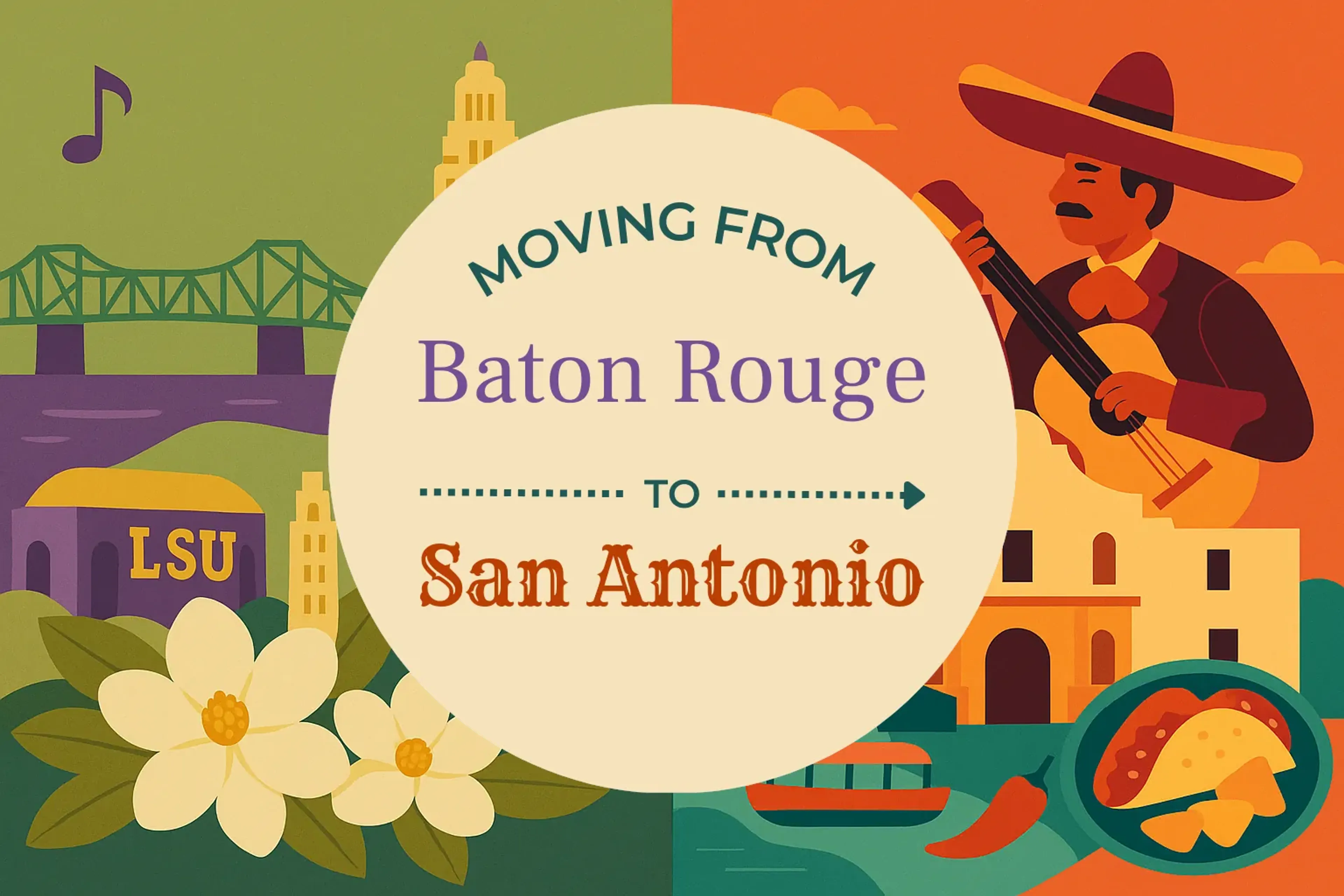 Side-by-side comparison of Baton Rouge to San Antonio moving companies