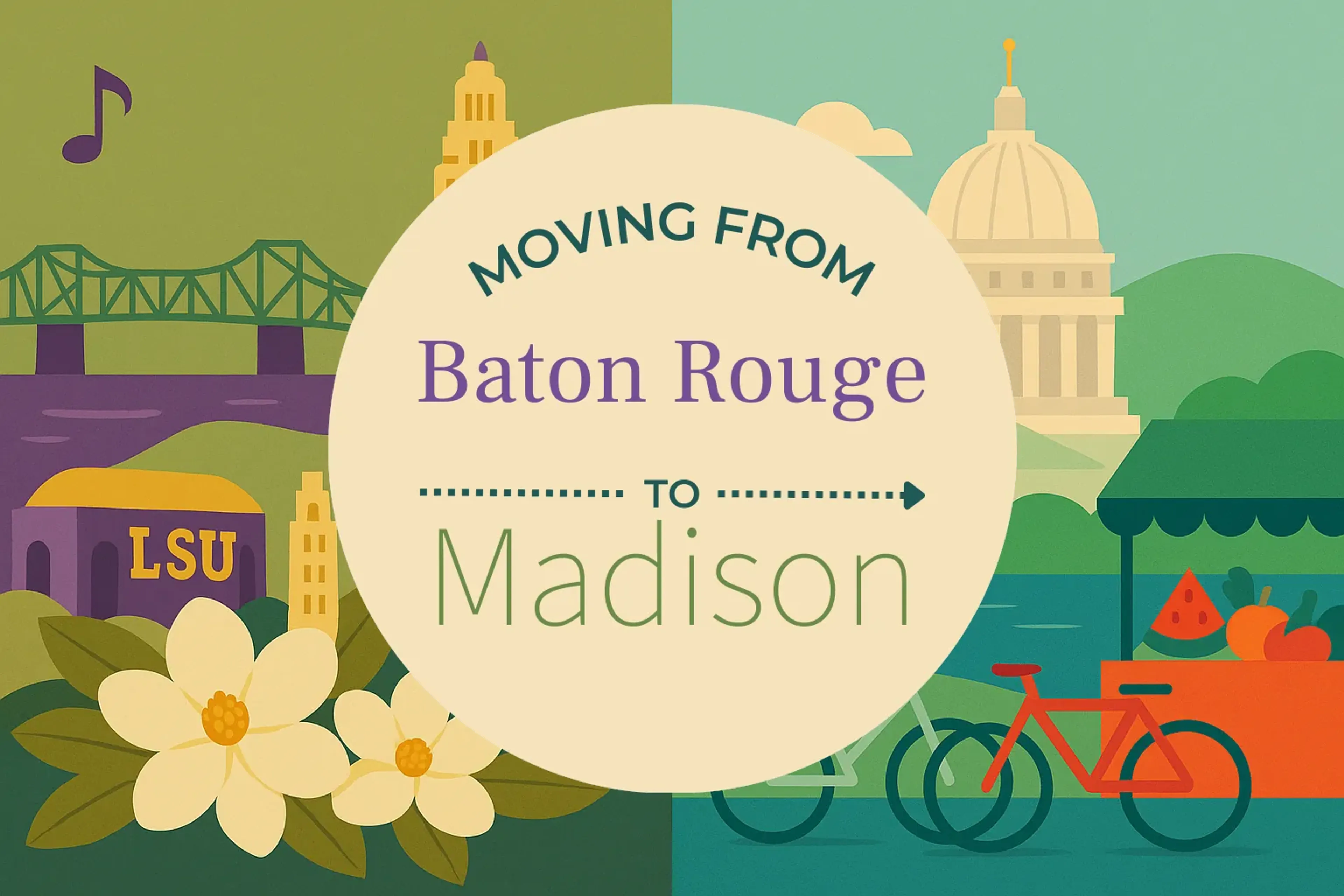 Side-by-side comparison of Baton Rouge to Madison moving companies