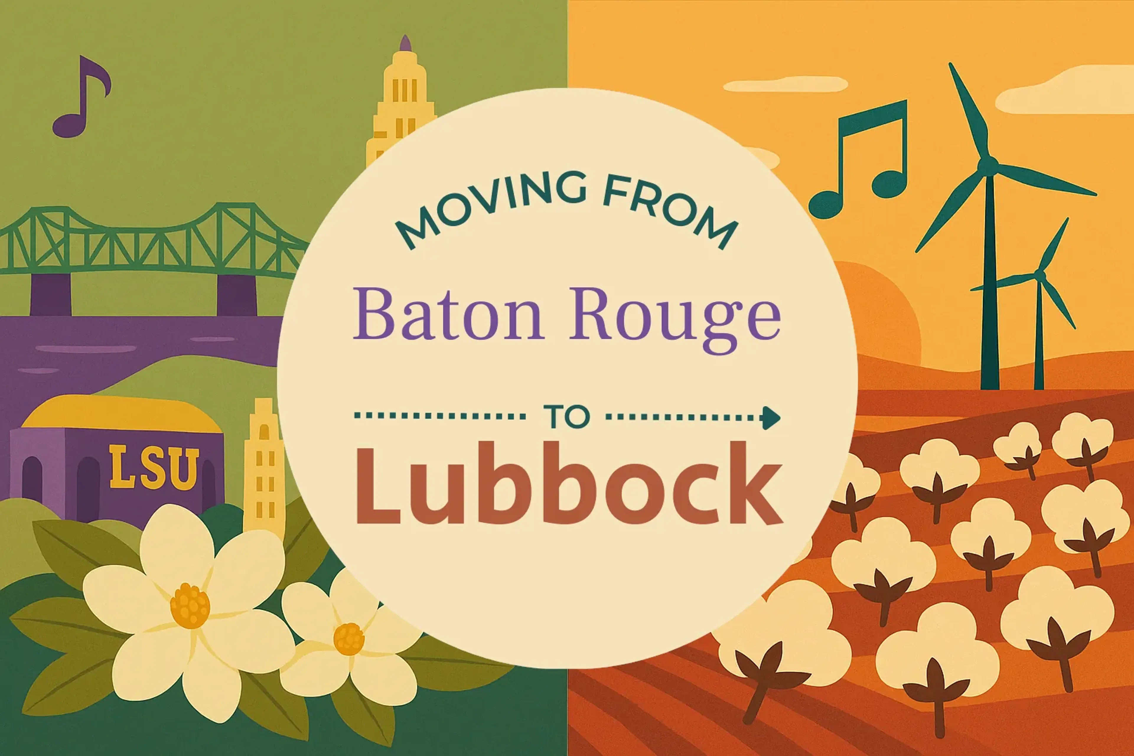 Side-by-side comparison of Baton Rouge to Lubbock moving companies