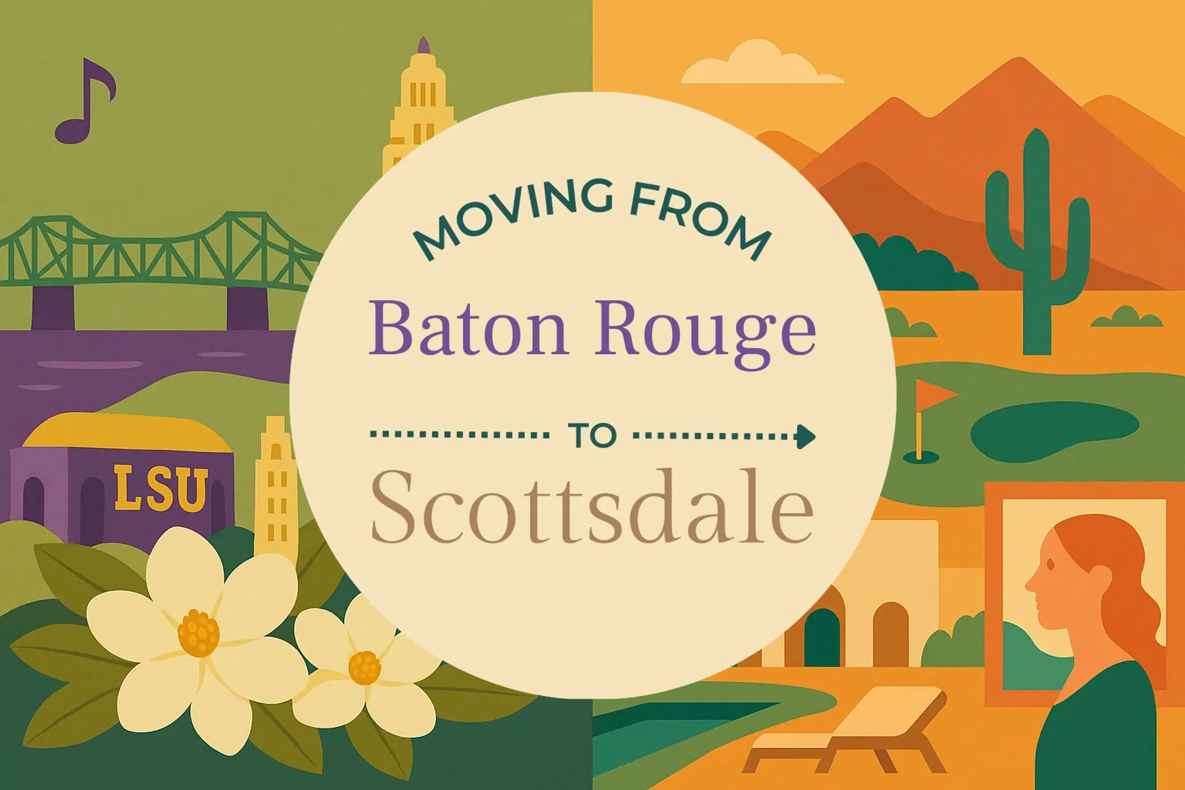 Side-by-side comparison of Baton Rouge to Scottsdale moving companies