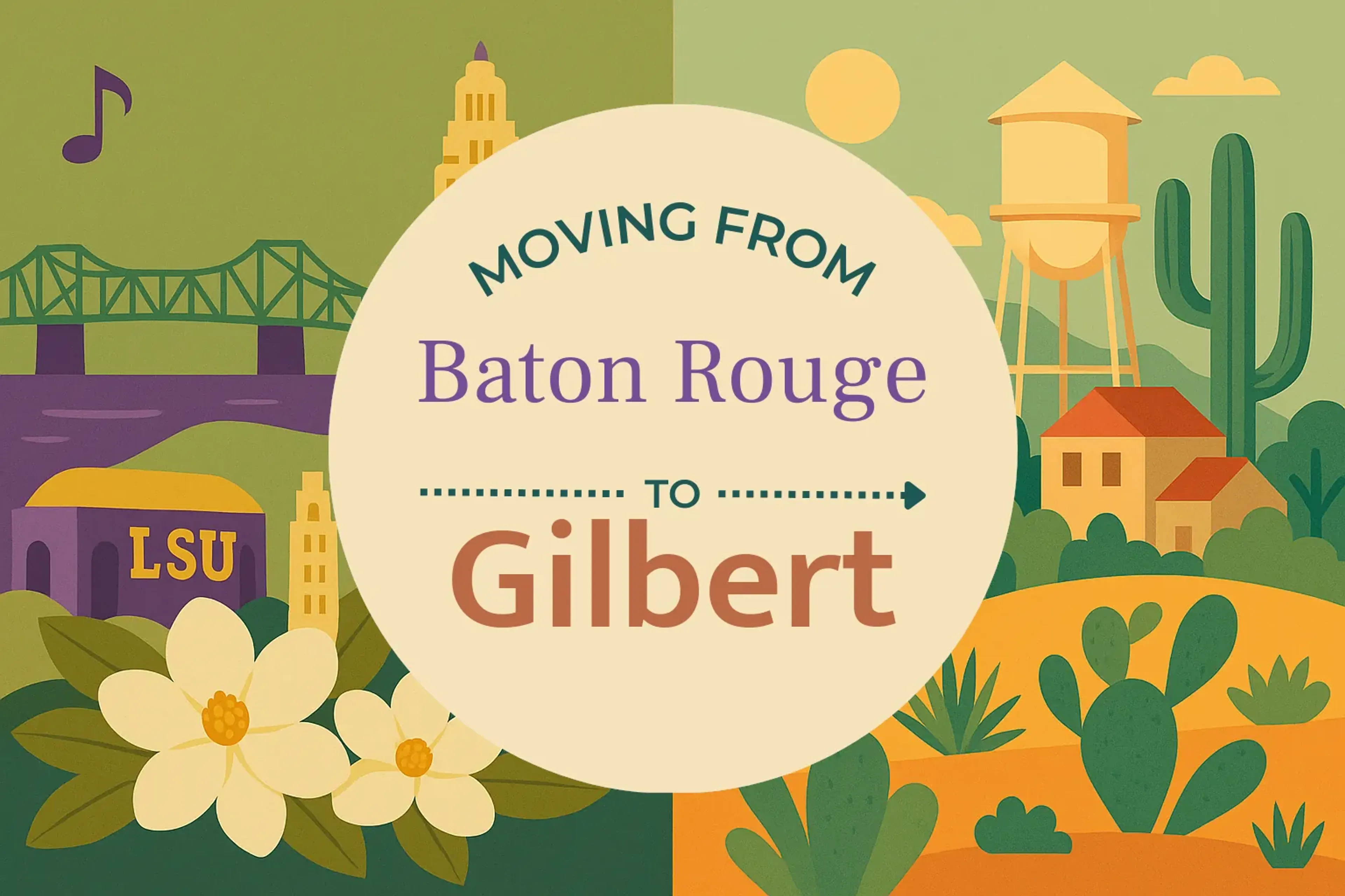 Side-by-side comparison of Baton Rouge to Gilbert moving companies