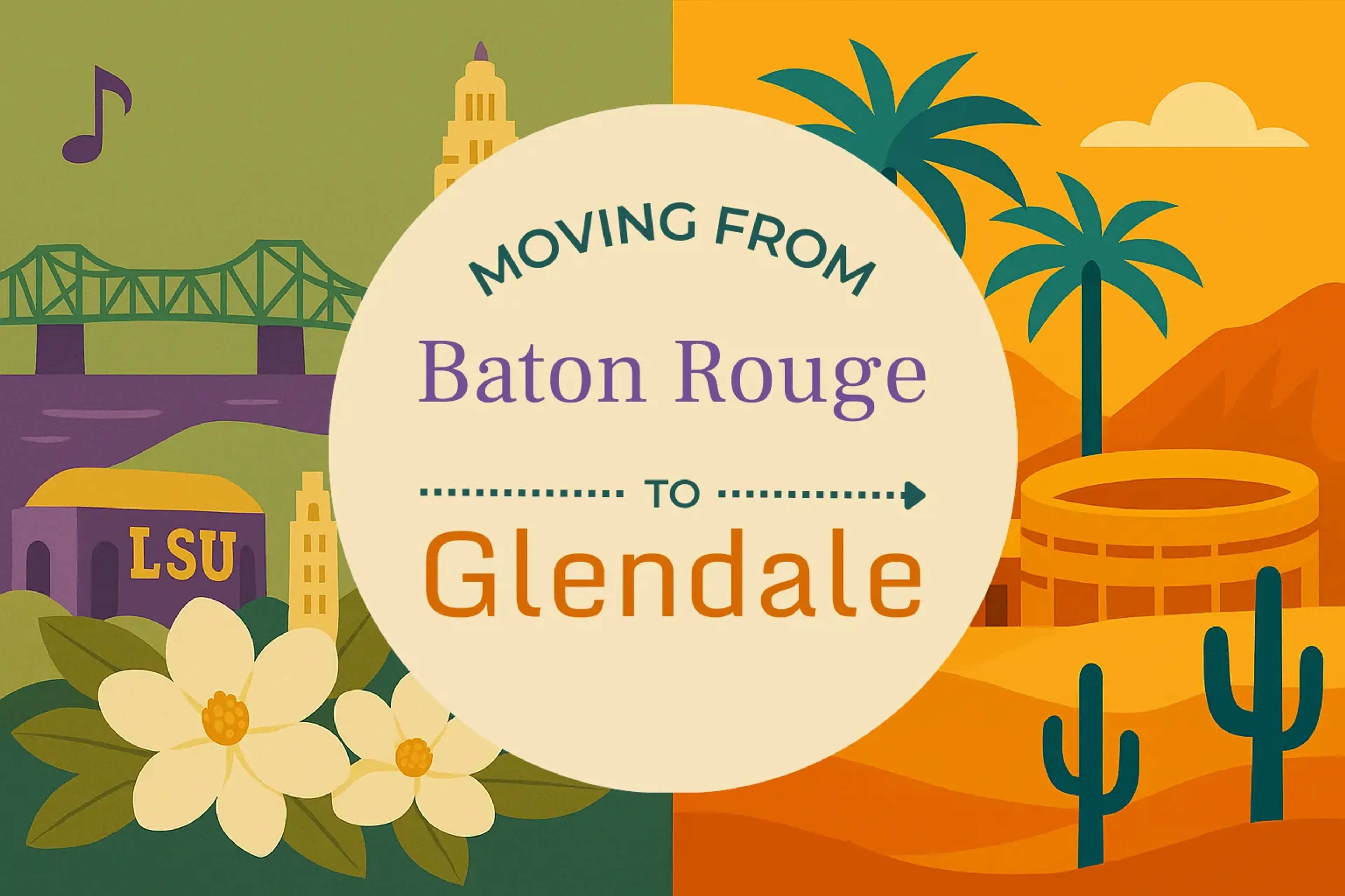 Side-by-side comparison of Baton Rouge to Glendale moving companies