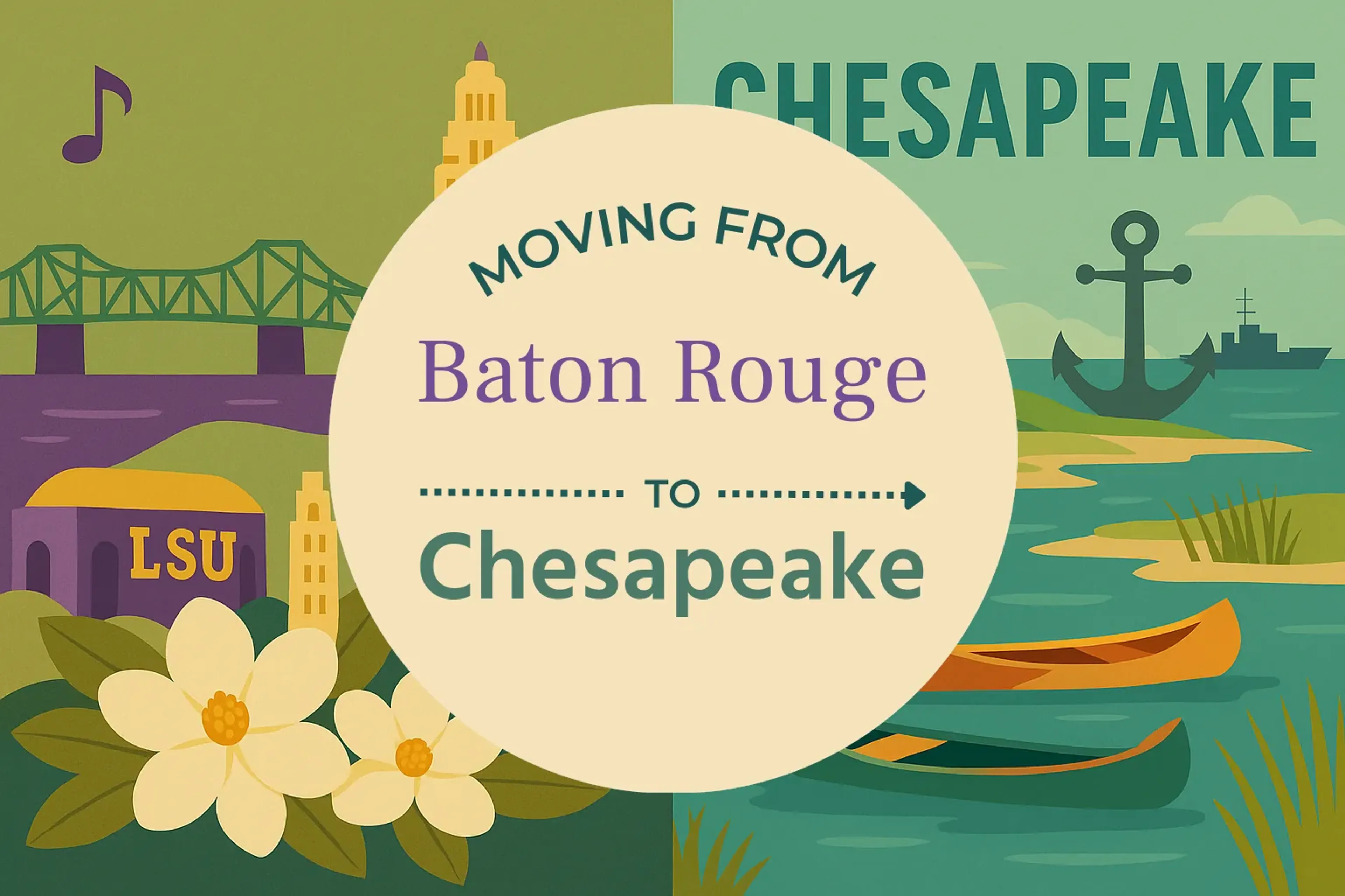 Side-by-side comparison of Baton Rouge to Chesapeake moving companies