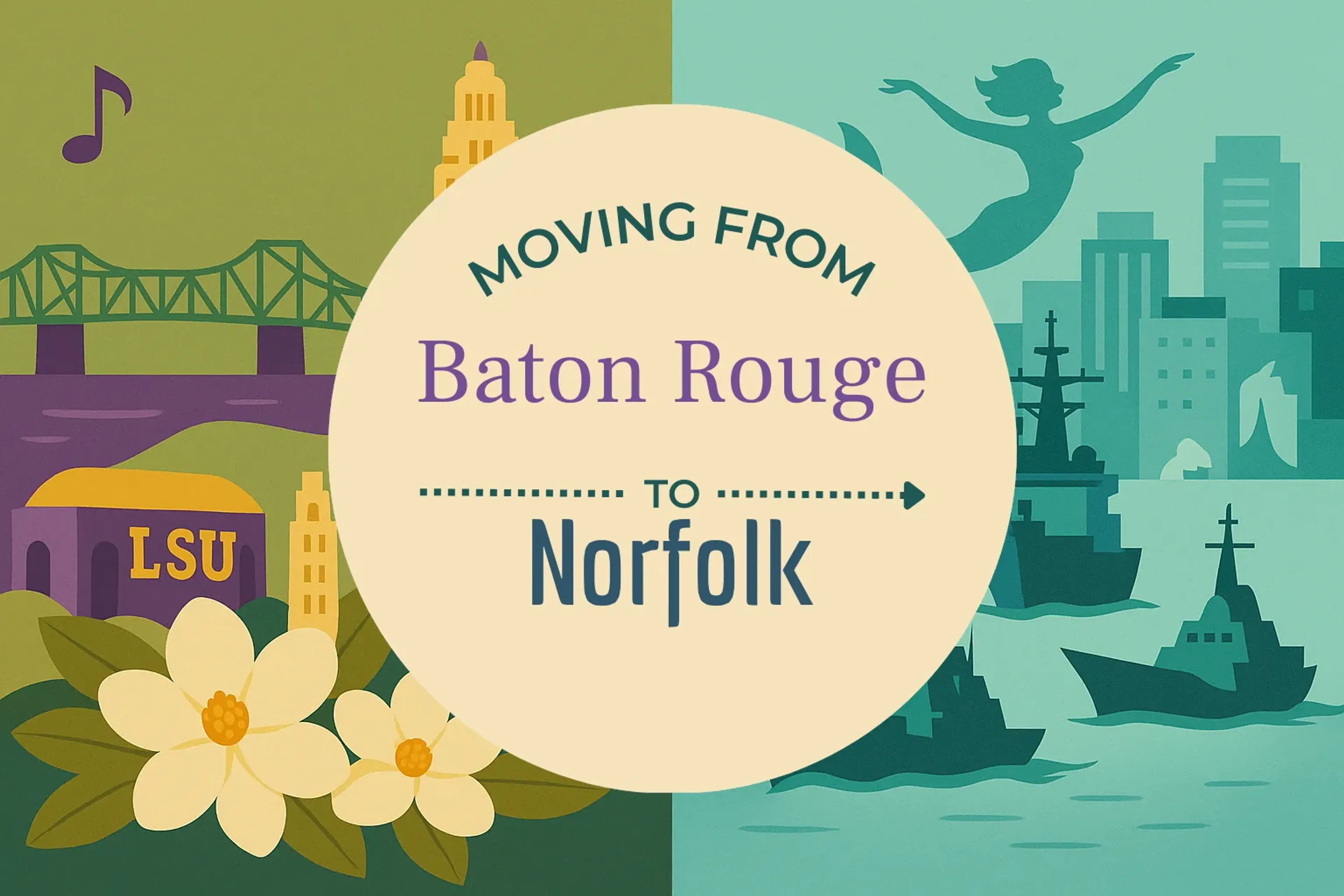 Side-by-side comparison of Baton Rouge to Norfolk moving companies
