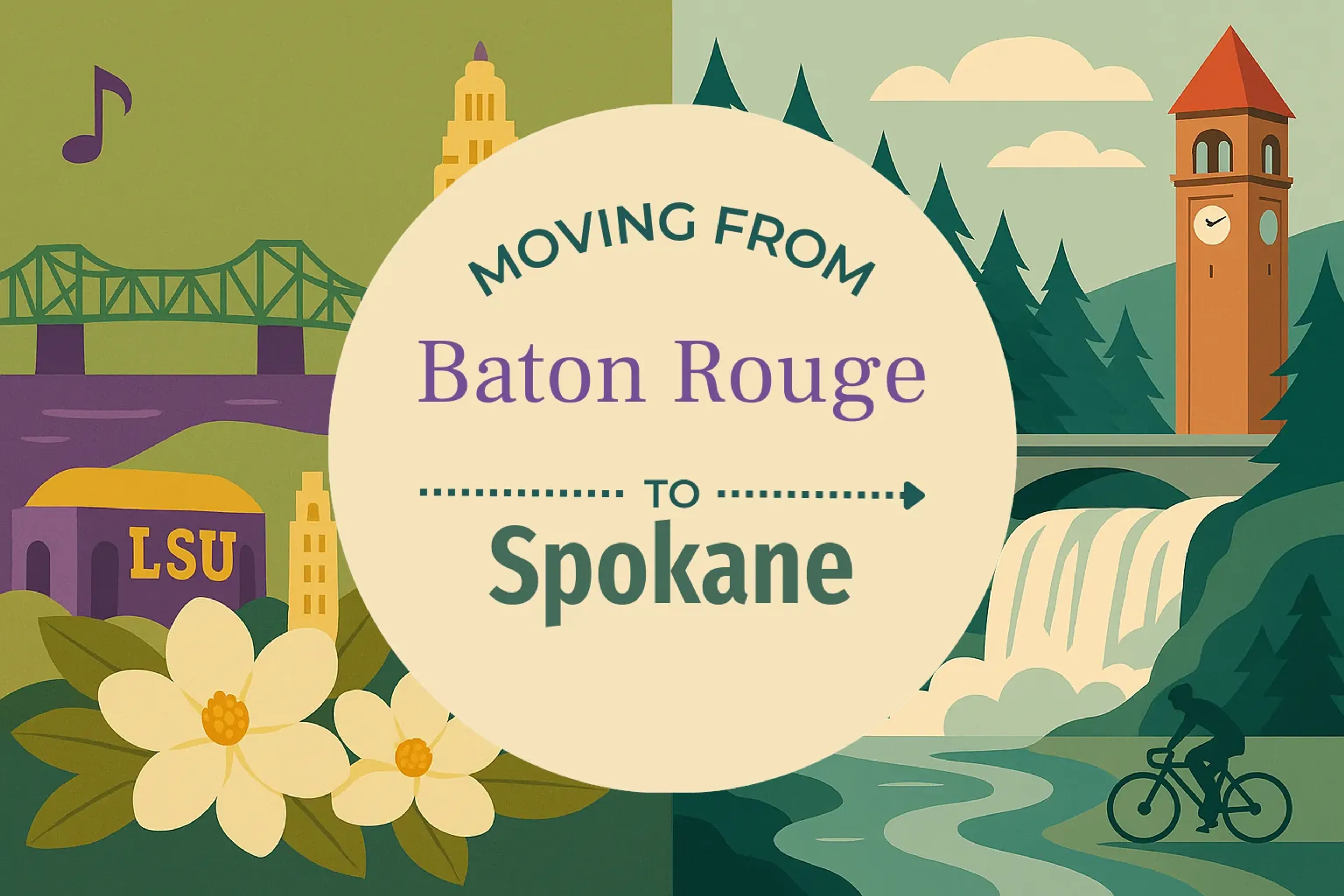 Side-by-side comparison of Baton Rouge to Spokane moving companies
