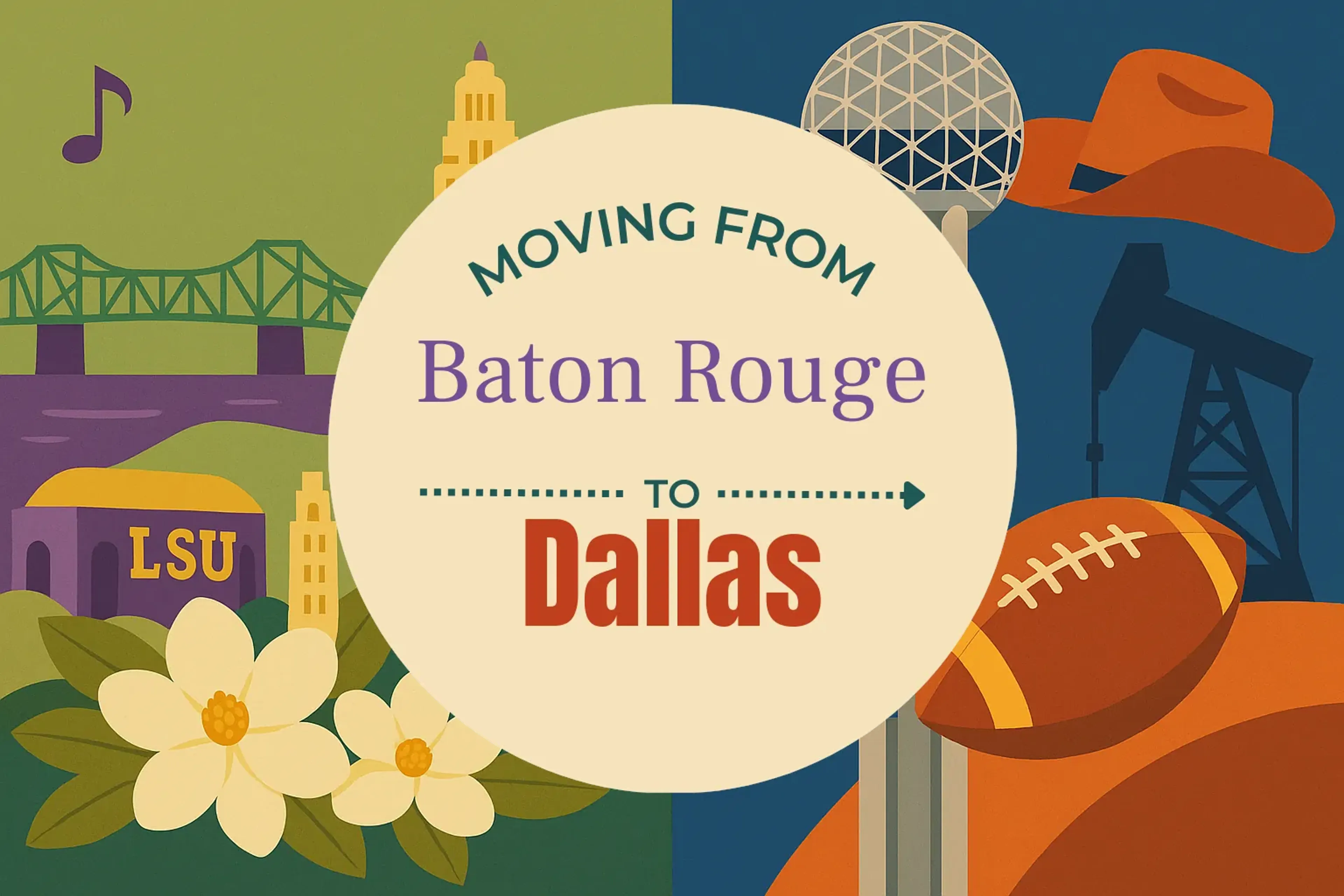Side-by-side comparison of Baton Rouge to Dallas moving companies