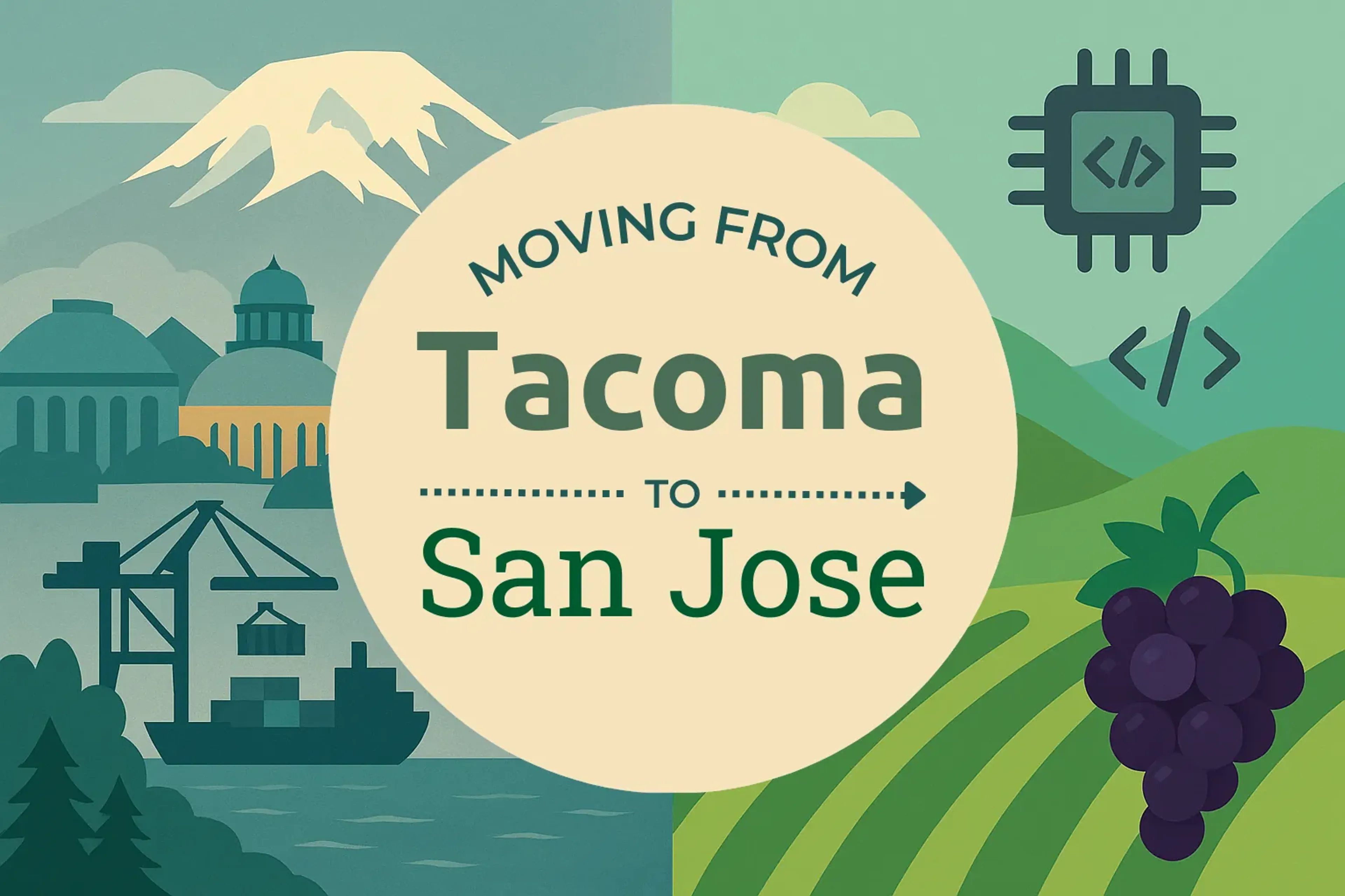 Side-by-side comparison of Tacoma to San Jose moving companies