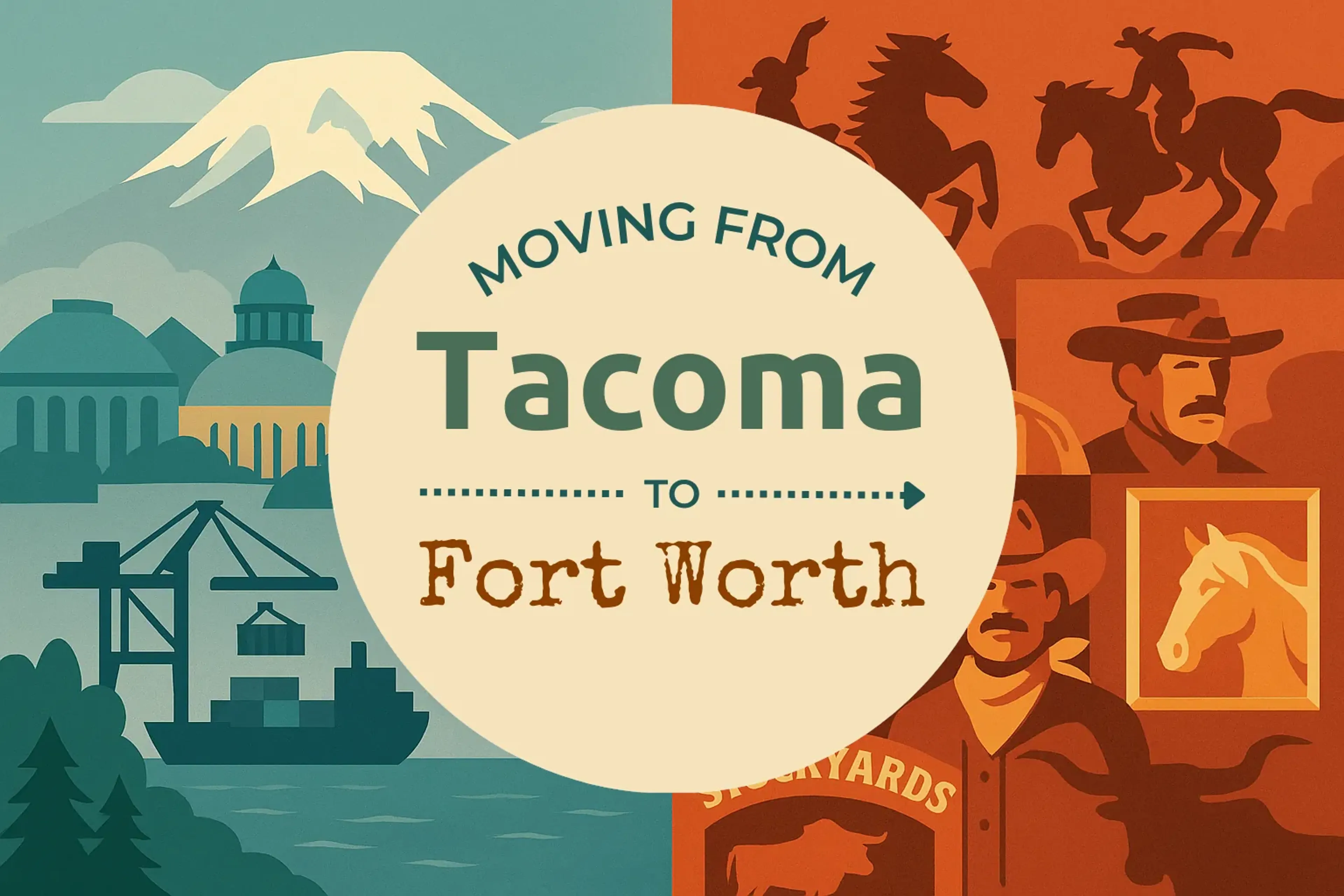 Side-by-side comparison of Tacoma to Fort Worth moving companies