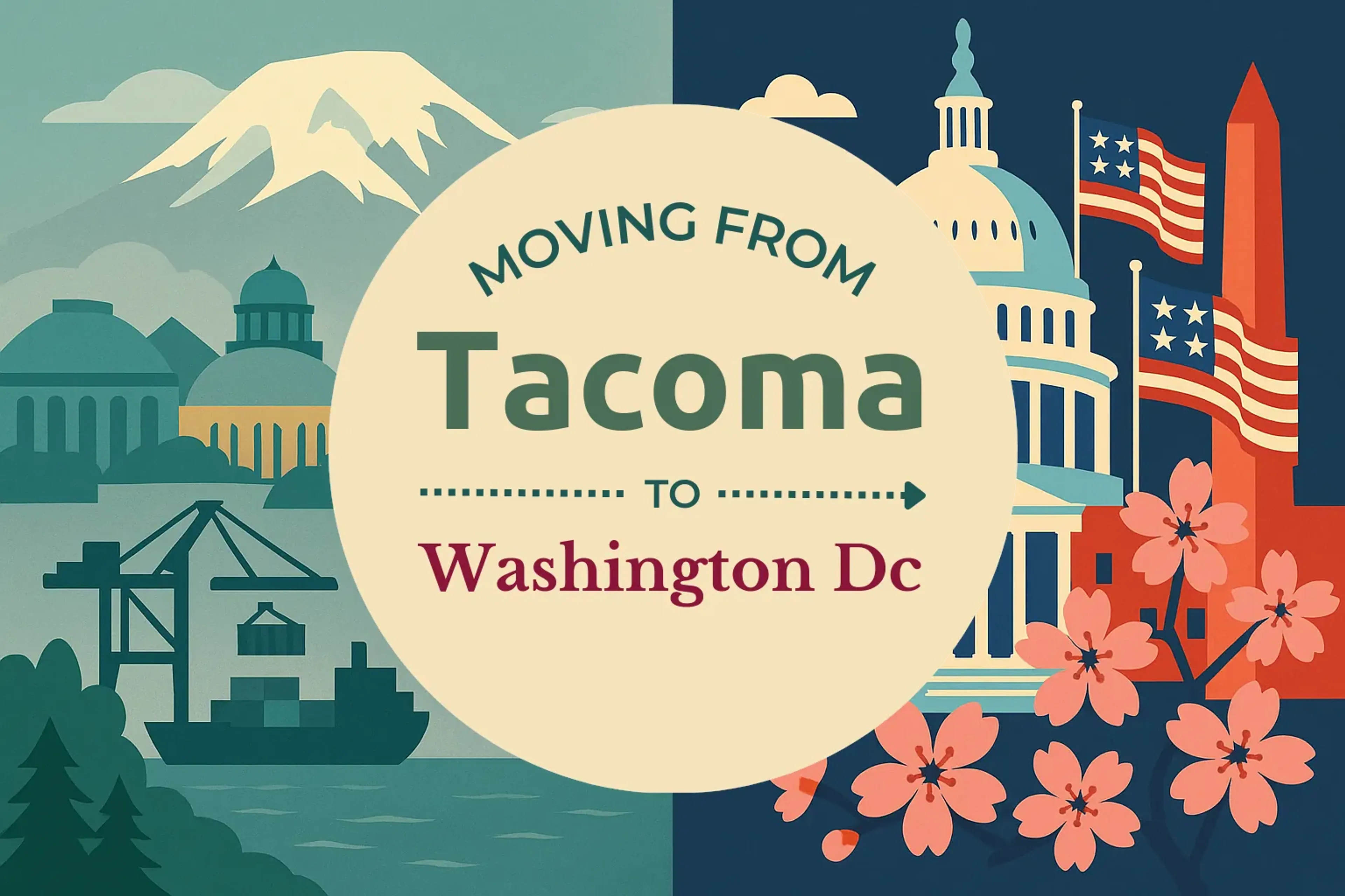 Side-by-side comparison of Tacoma to Washington DC moving companies