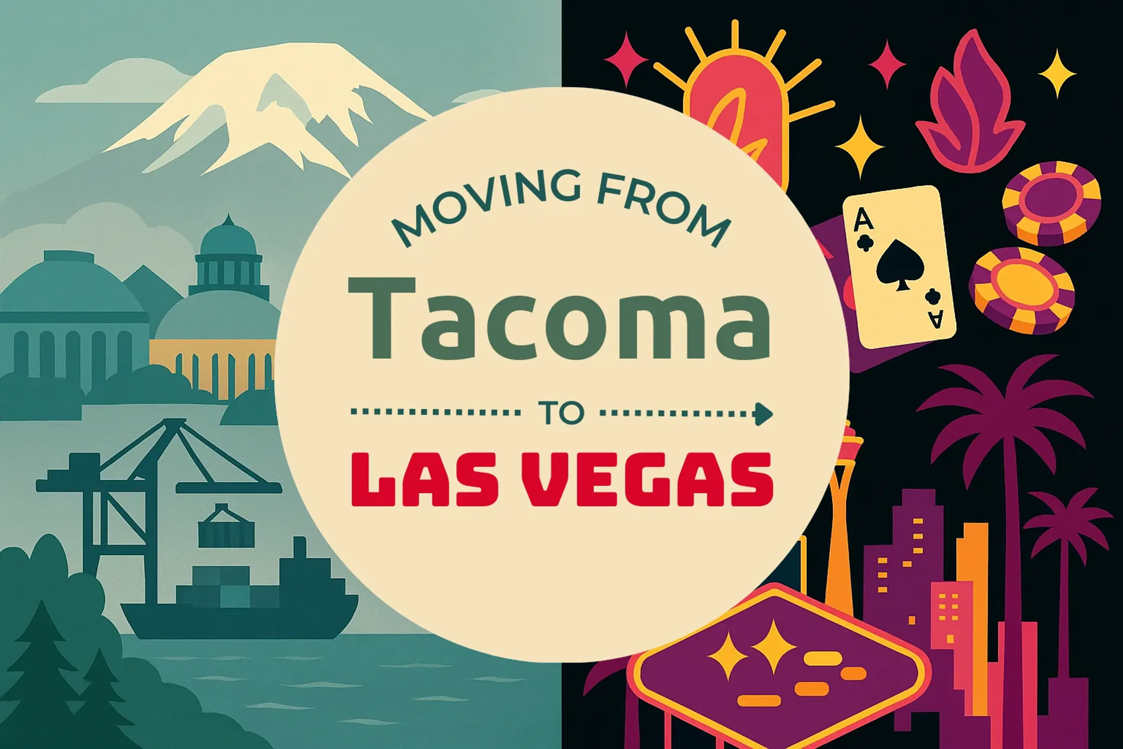 Side-by-side comparison of Tacoma to Las Vegas moving companies