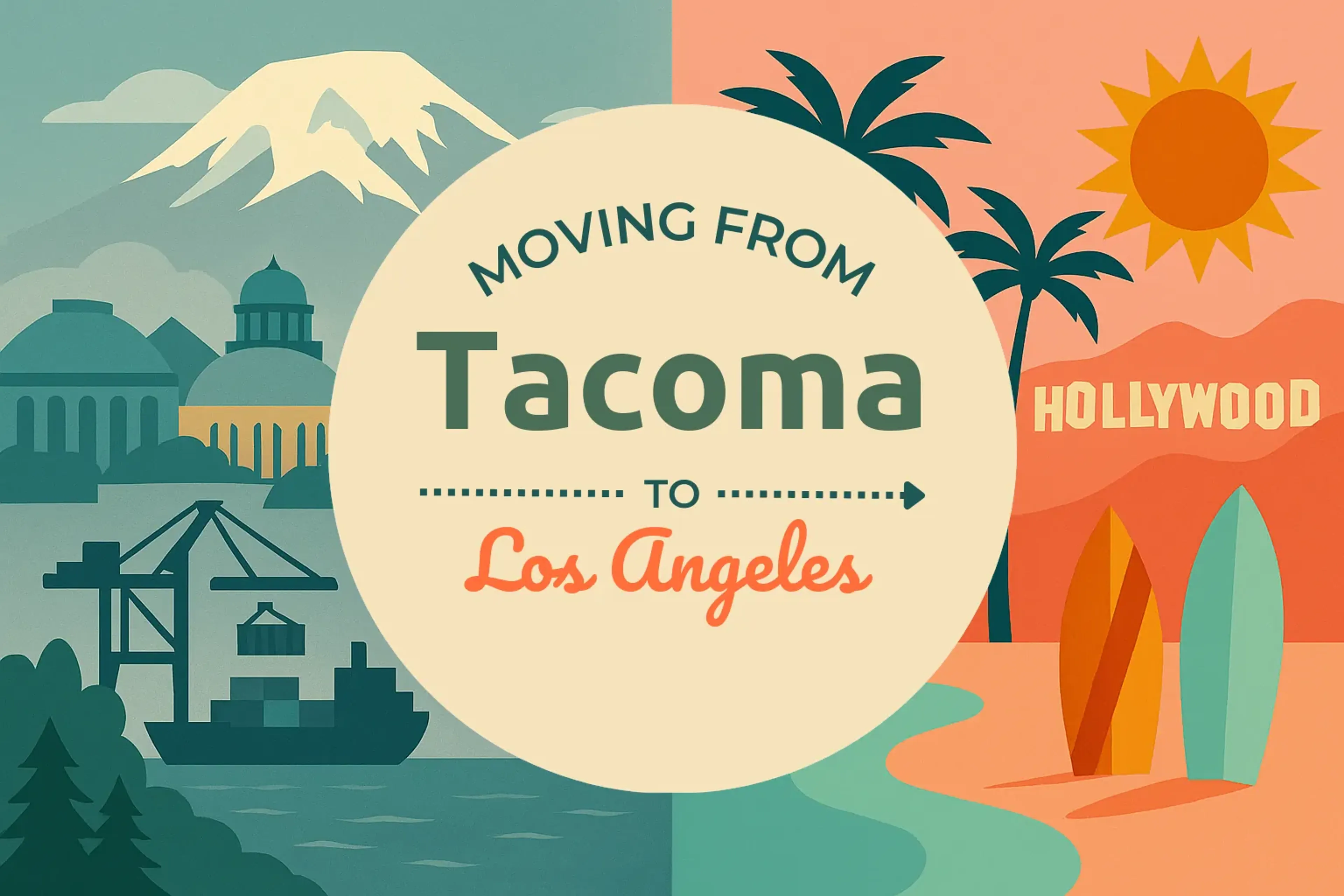 Side-by-side comparison of Tacoma to Los Angeles moving companies