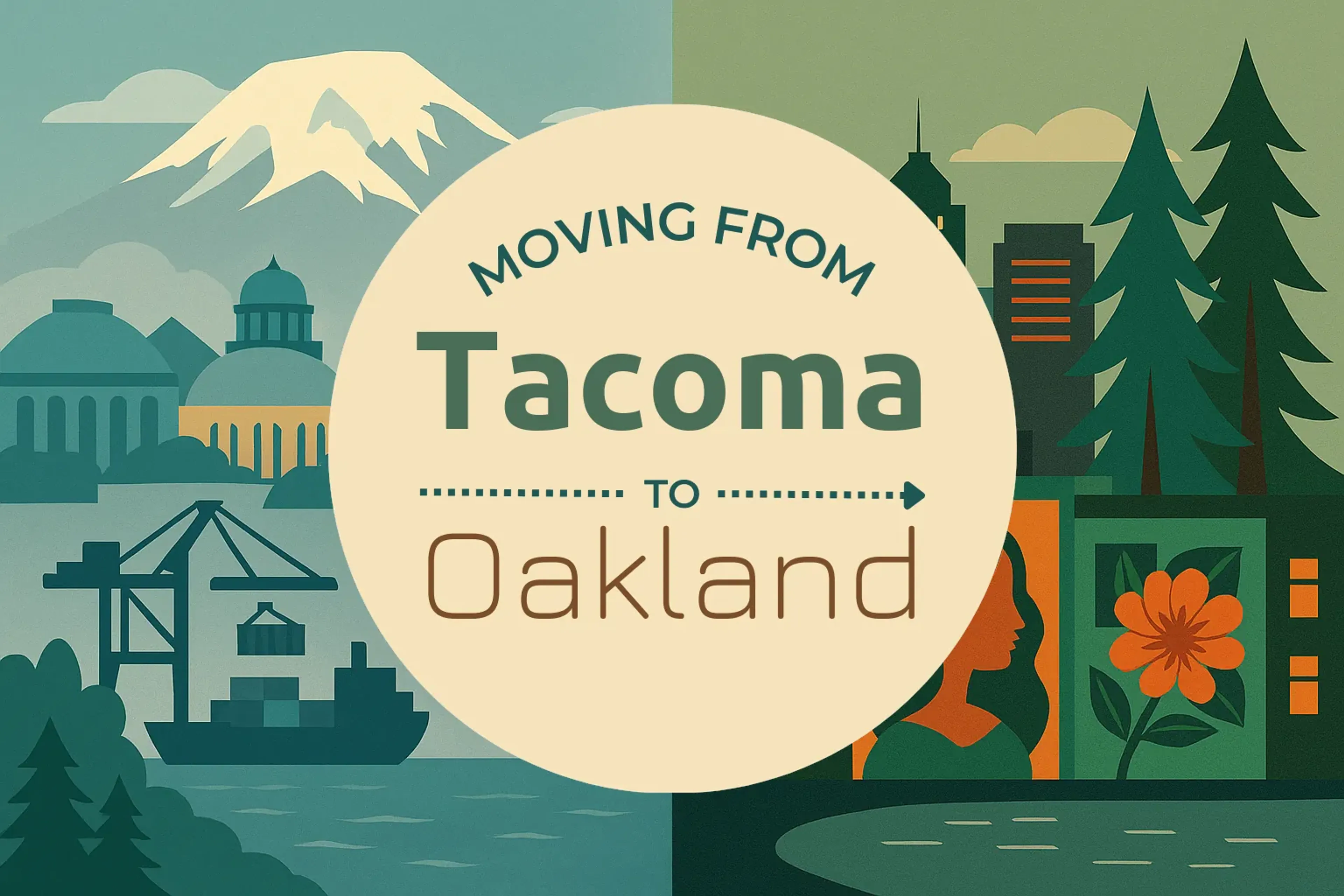 Side-by-side comparison of Tacoma to Oakland moving companies