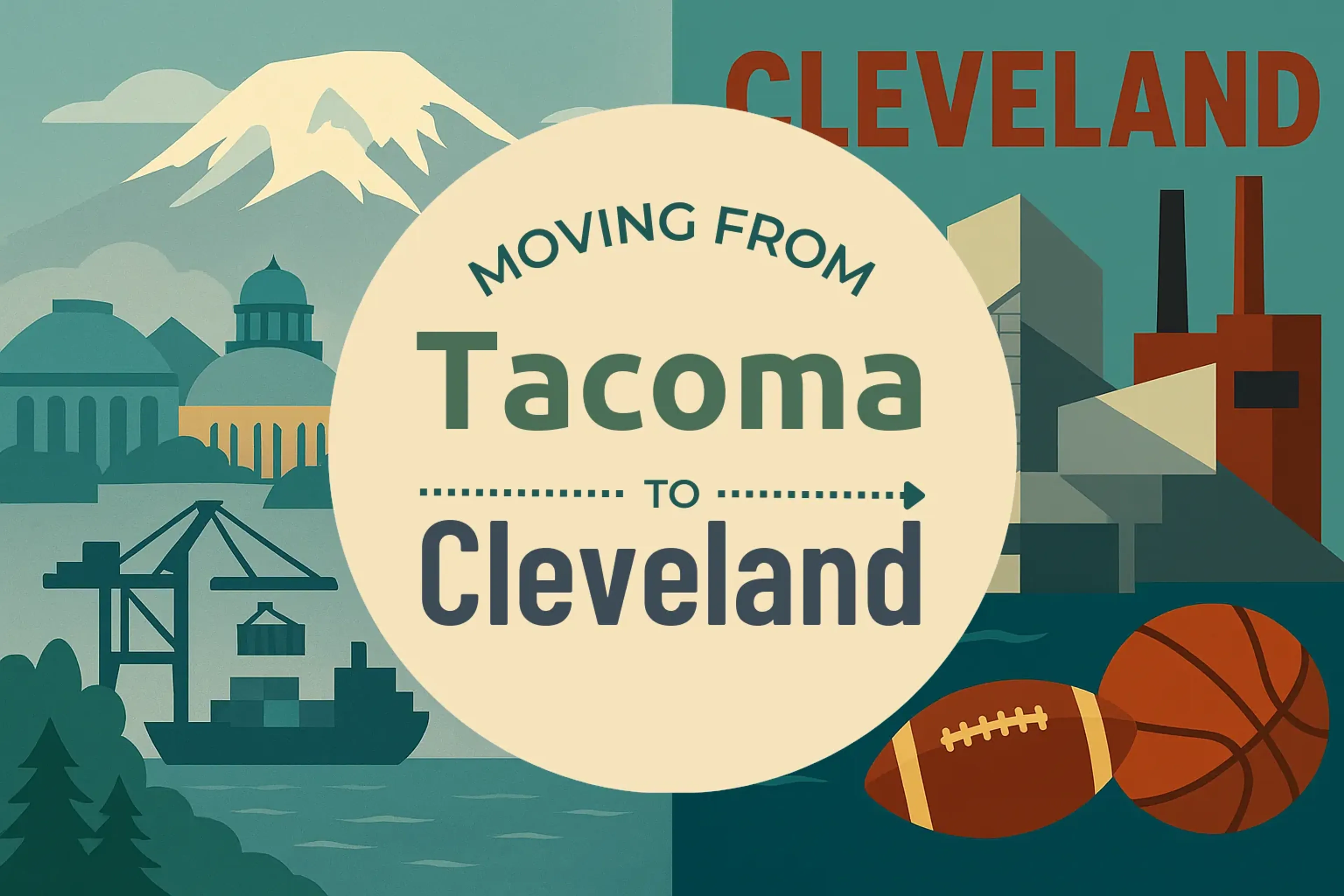 Side-by-side comparison of Tacoma to Cleveland moving companies
