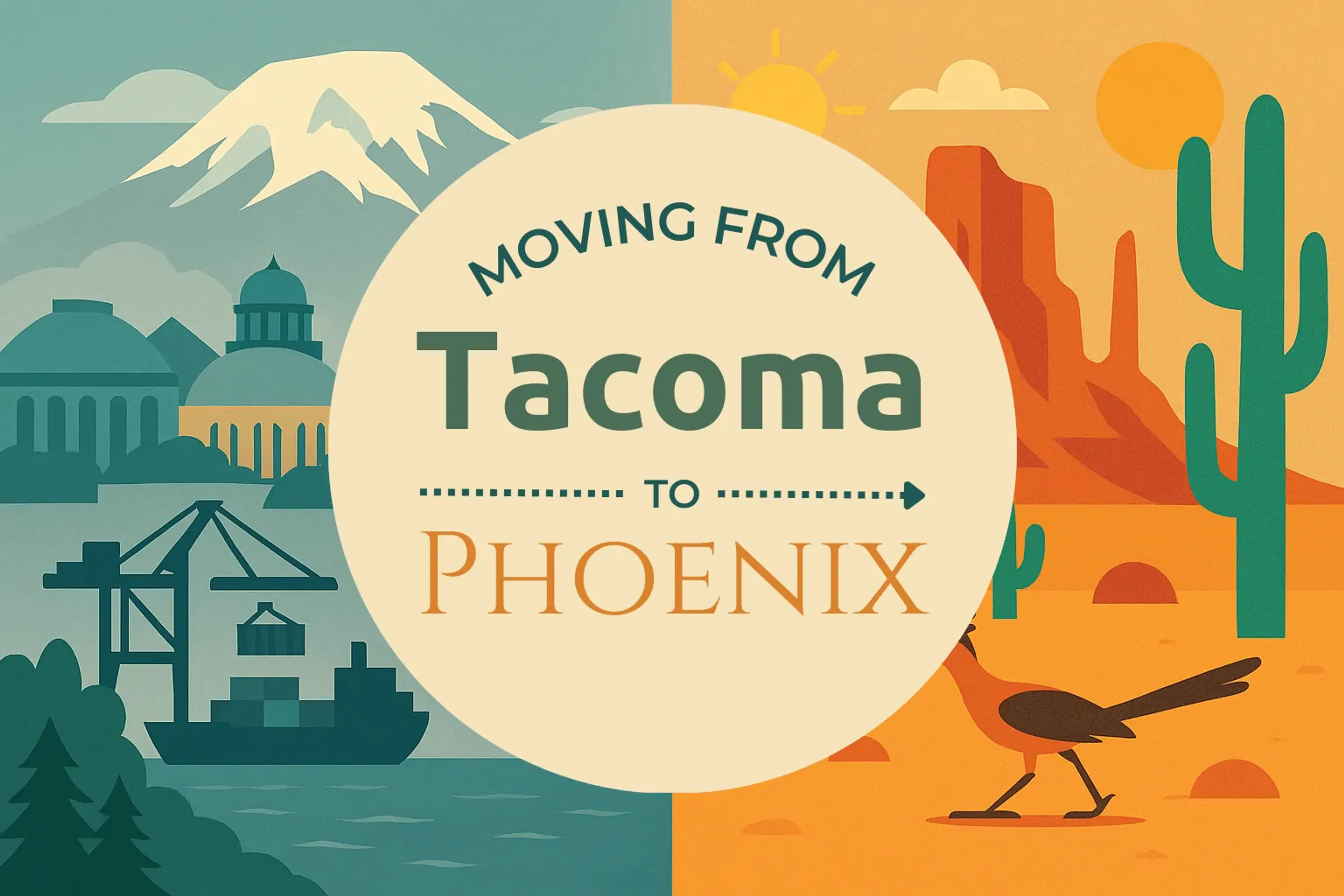 Side-by-side comparison of Tacoma to Phoenix moving companies