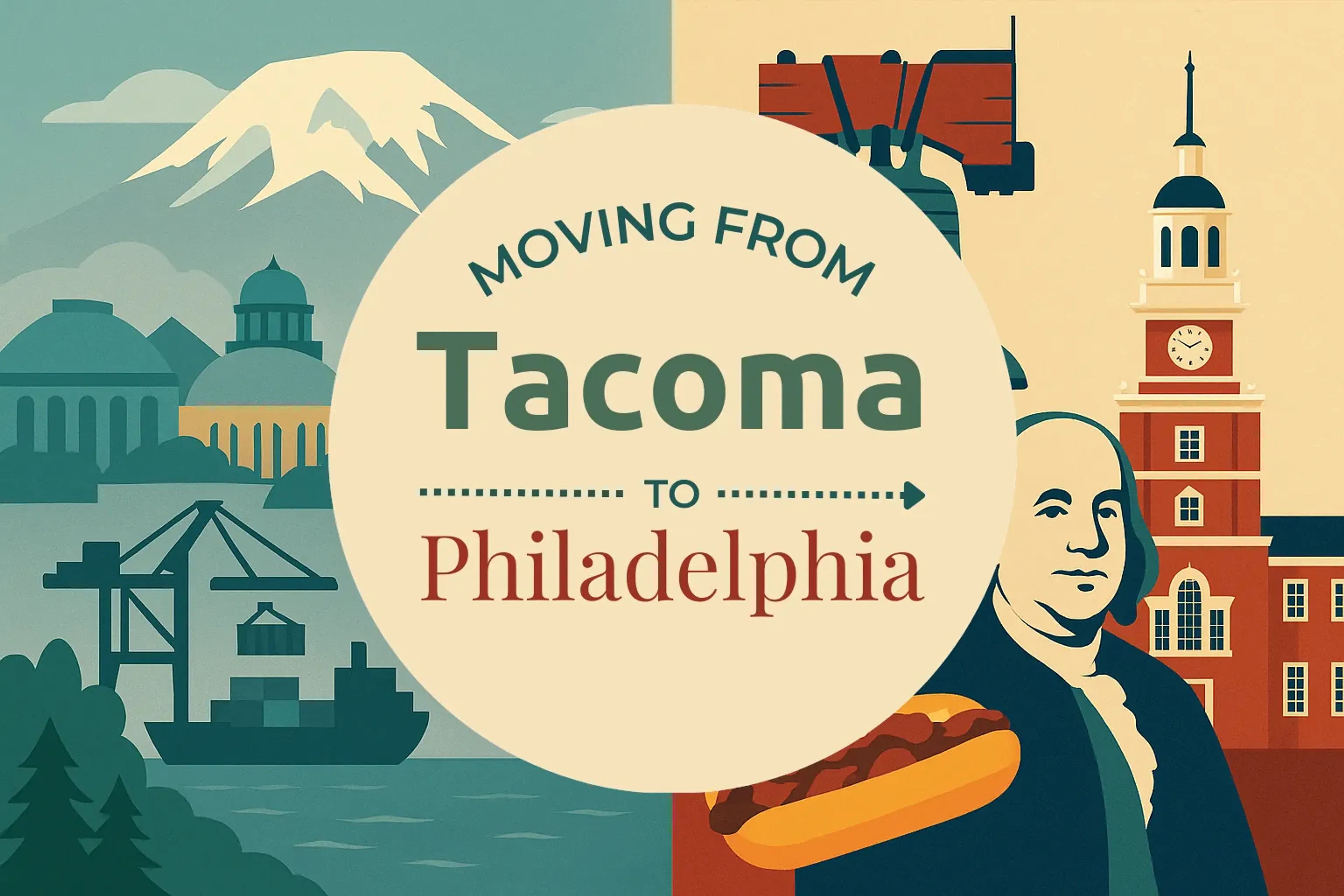 Side-by-side comparison of Tacoma to Philadelphia moving companies