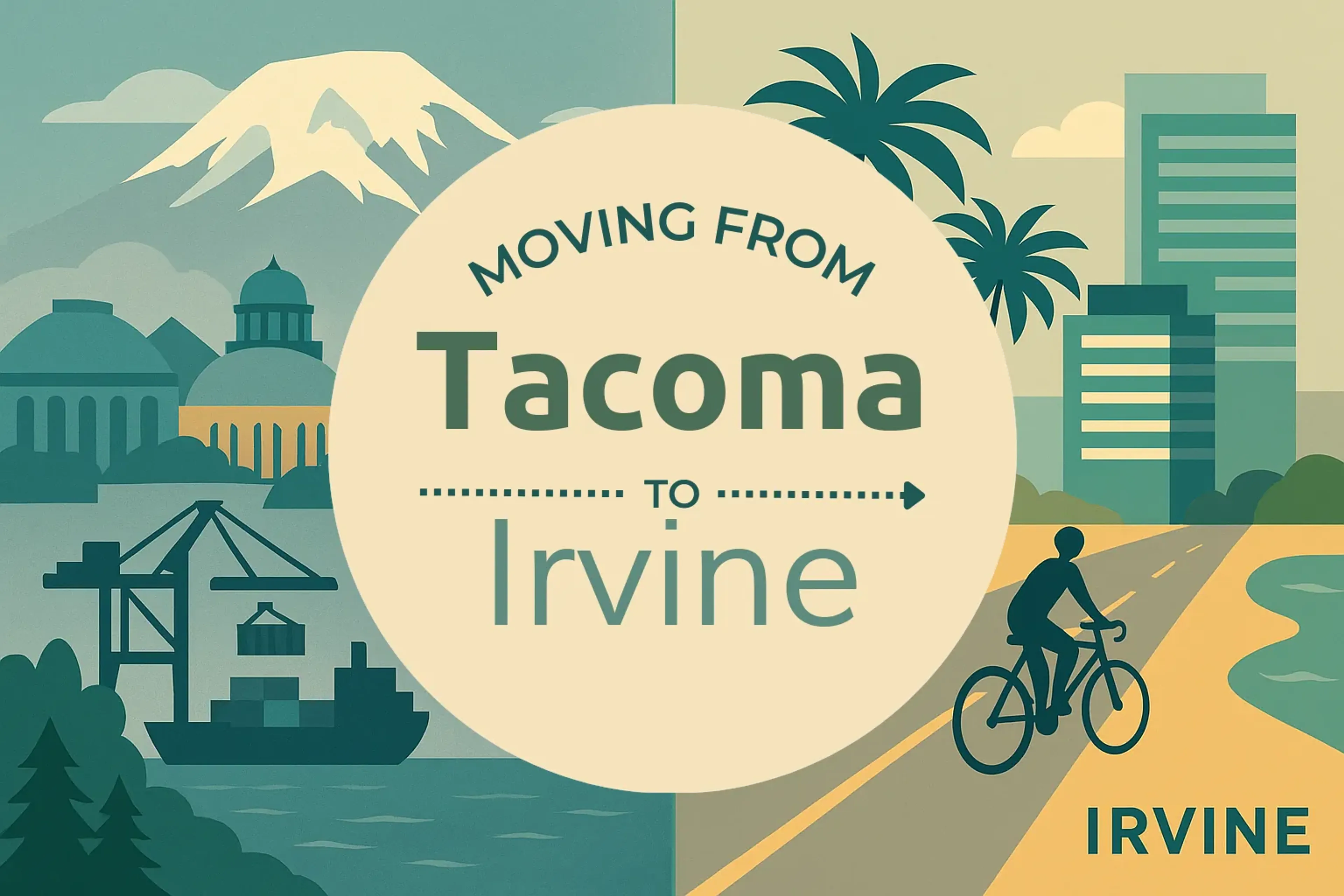 Side-by-side comparison of Tacoma to Irvine moving companies