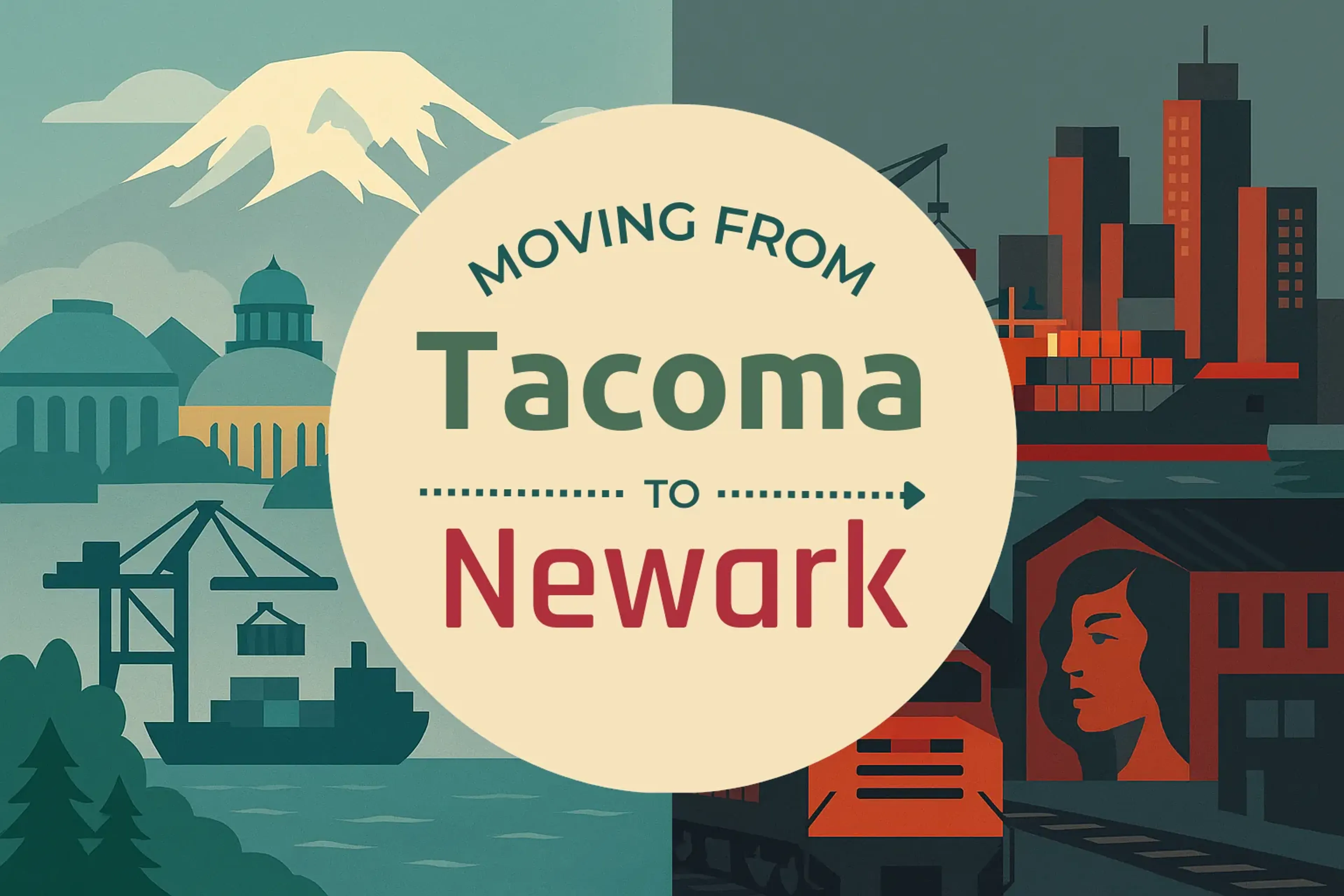 Side-by-side comparison of Tacoma to Newark moving companies