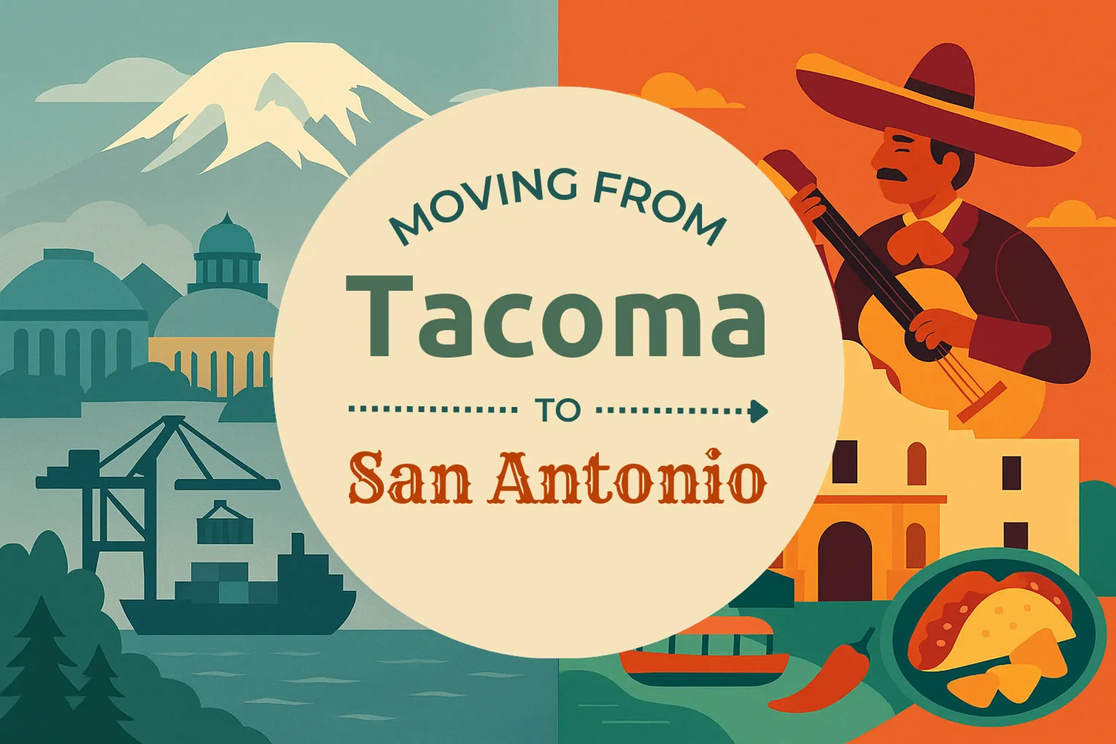 Side-by-side comparison of Tacoma to San Antonio moving companies