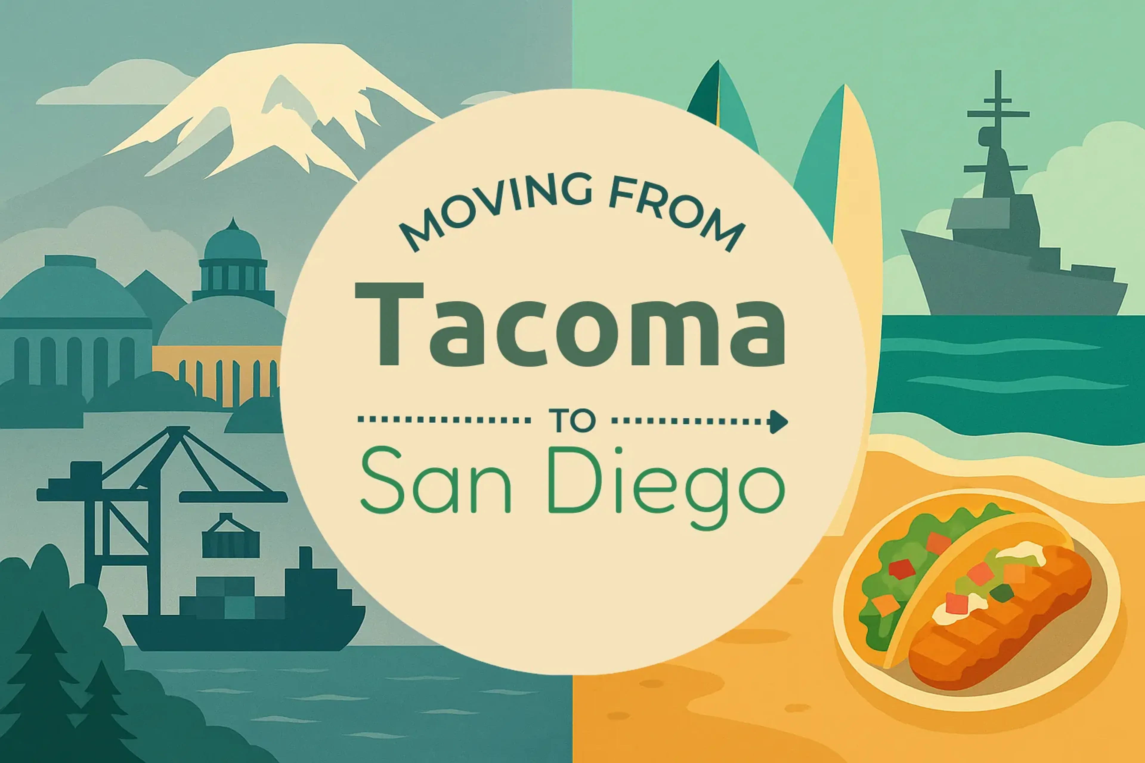 Side-by-side comparison of Tacoma to San Diego moving companies