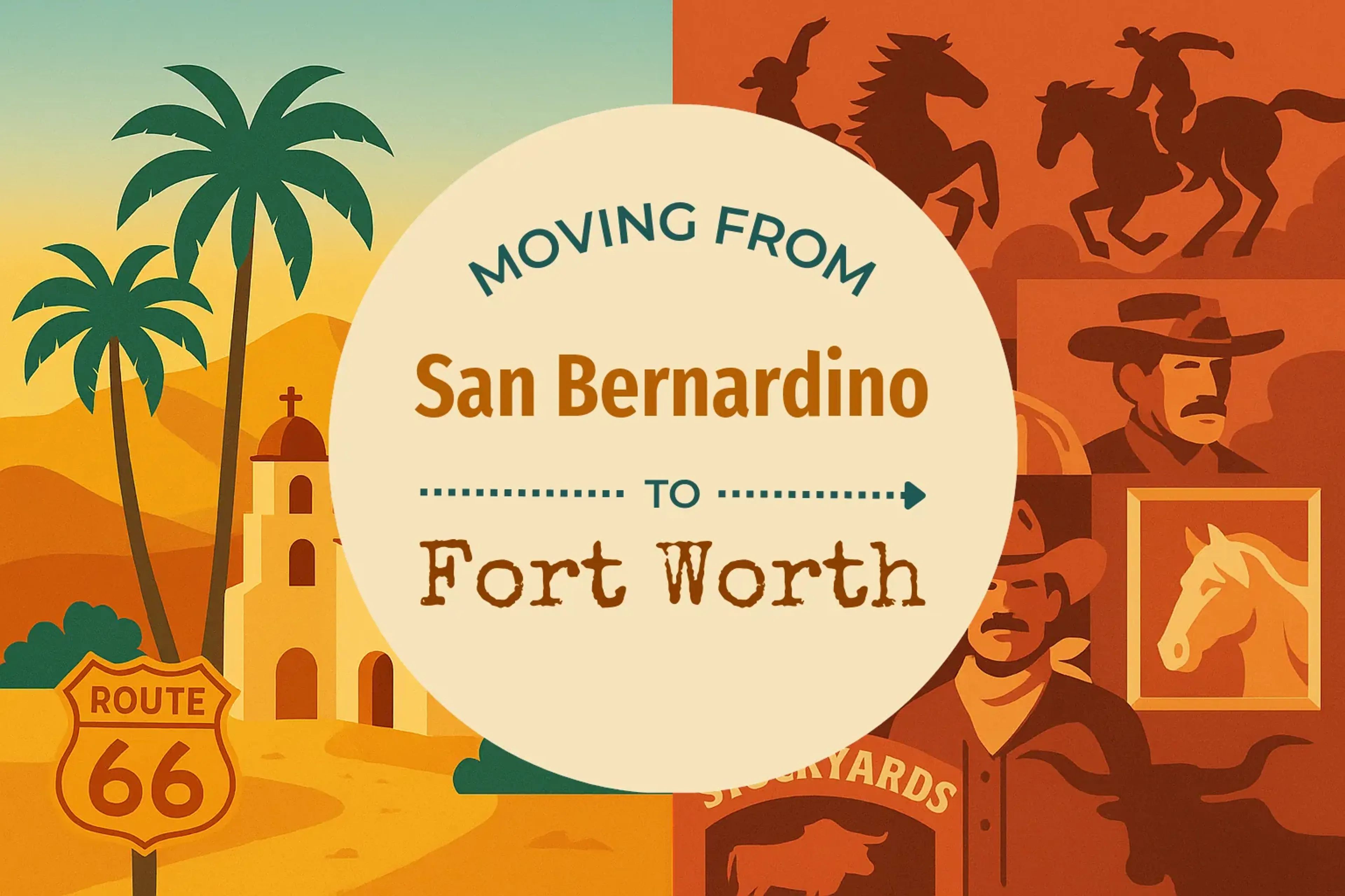 Side-by-side comparison of San Bernardino to Fort Worth moving companies