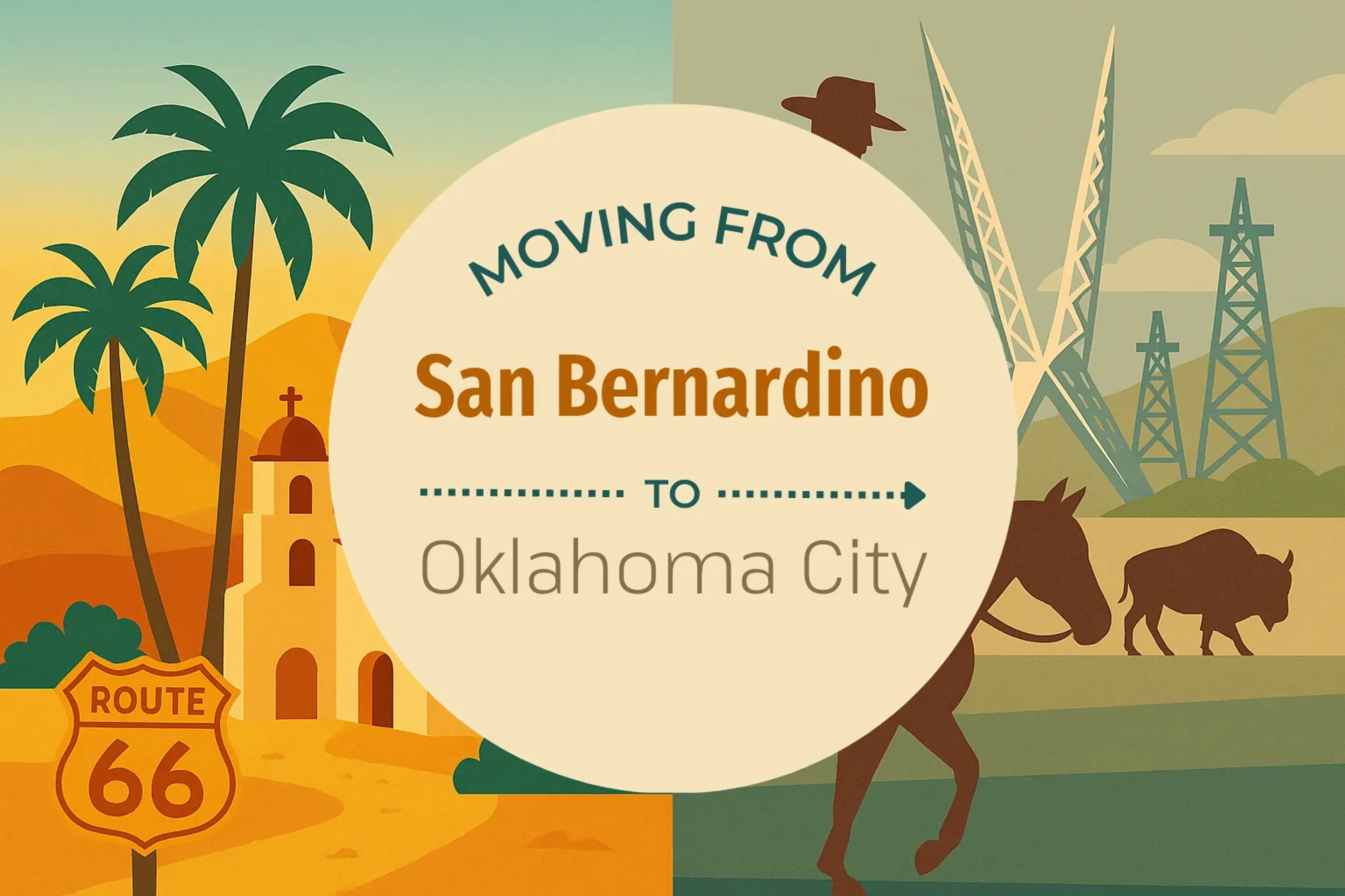 Side-by-side comparison of San Bernardino to Oklahoma City moving companies