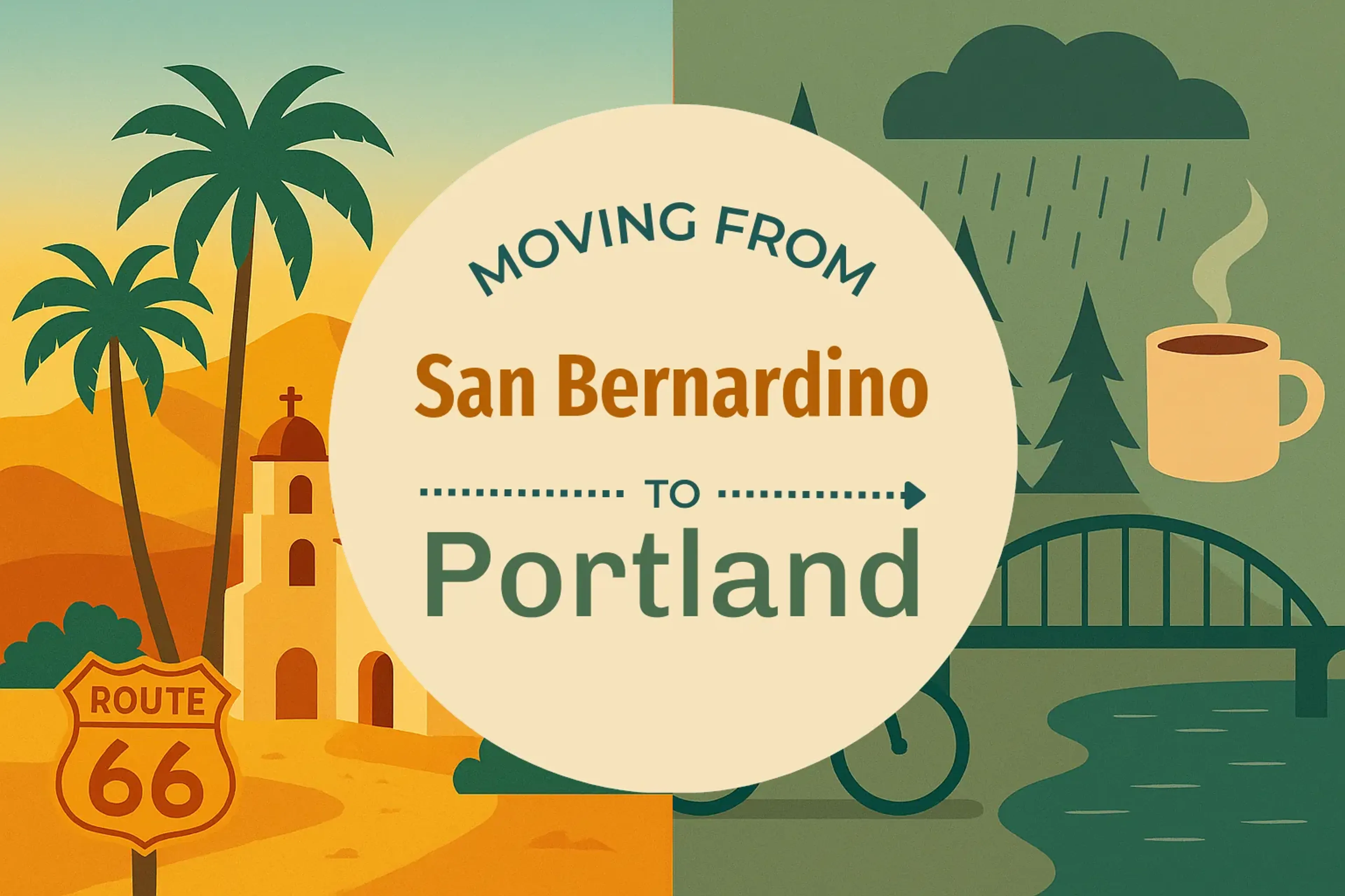 Side-by-side comparison of San Bernardino to Portland moving companies