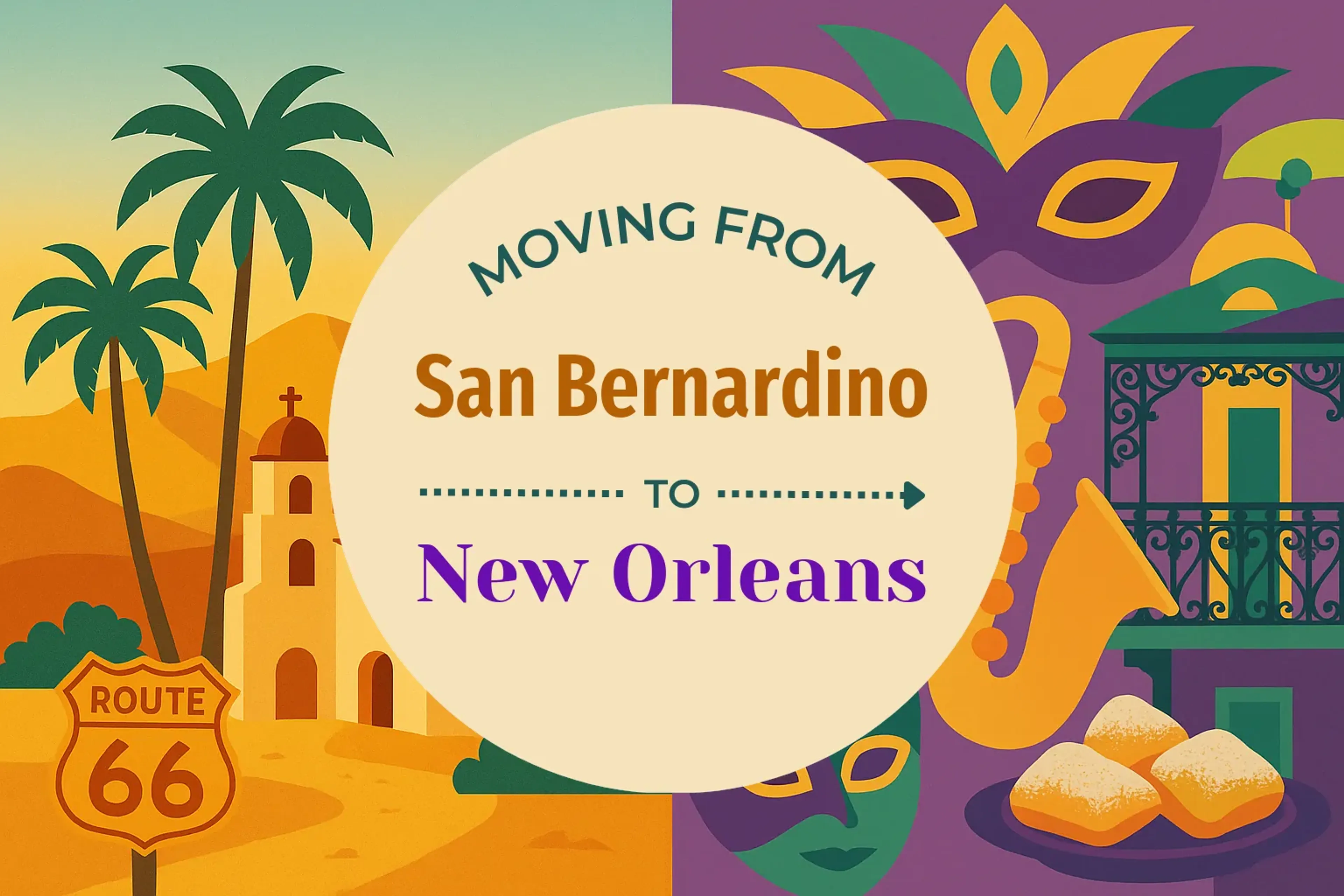 Side-by-side comparison of San Bernardino to New Orleans moving companies