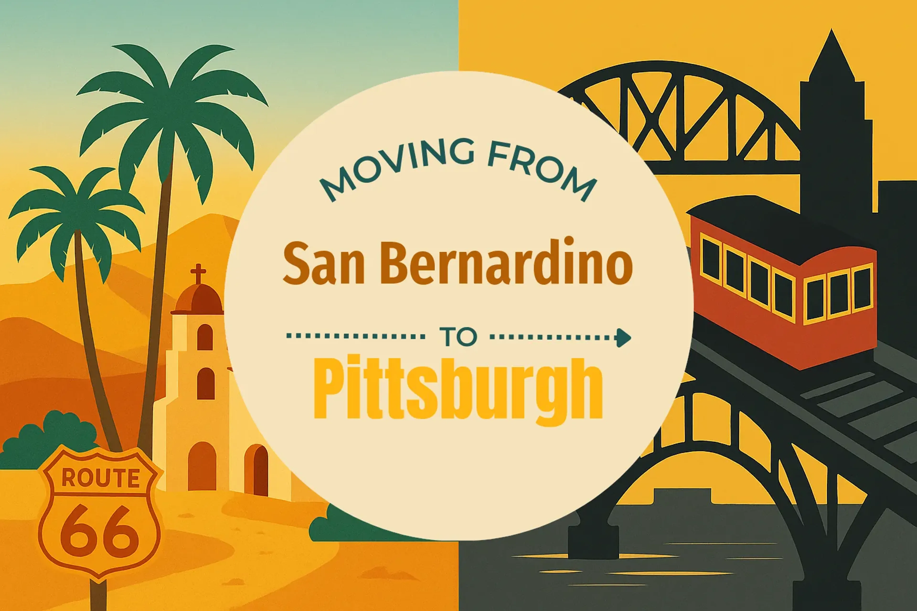 Side-by-side comparison of San Bernardino to Pittsburgh moving companies