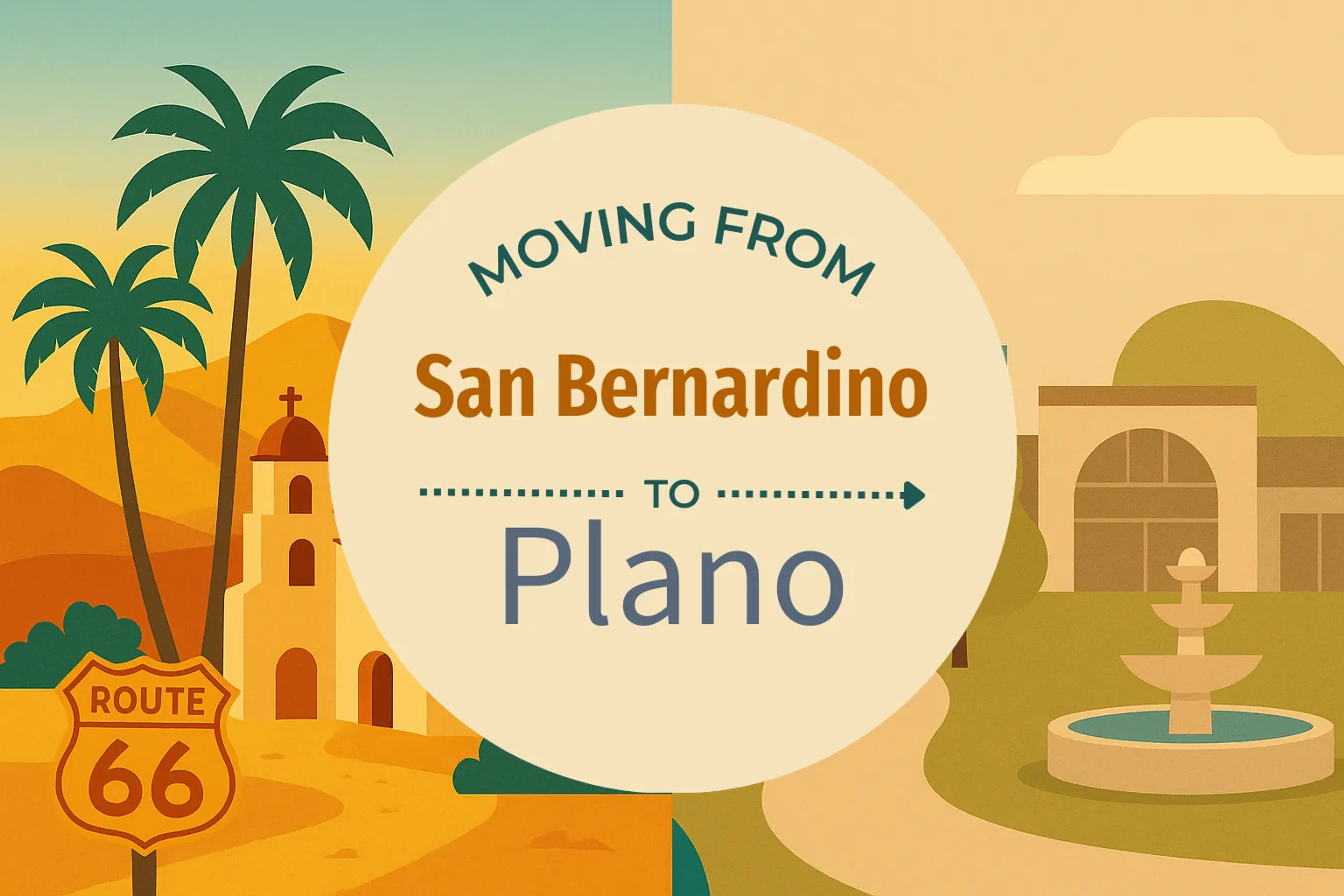 Side-by-side comparison of San Bernardino to Plano moving companies