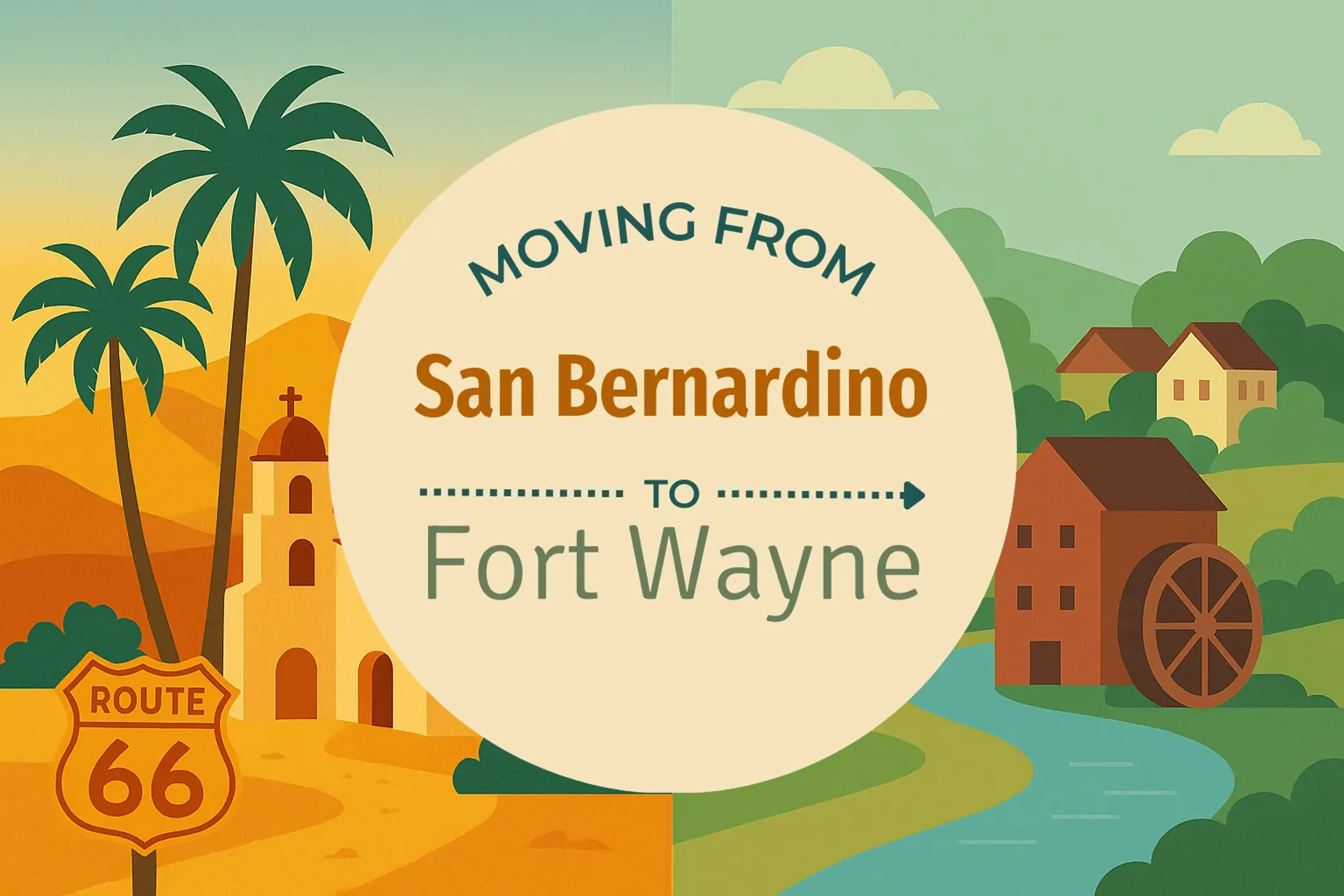 Side-by-side comparison of San Bernardino to Fort Wayne moving companies