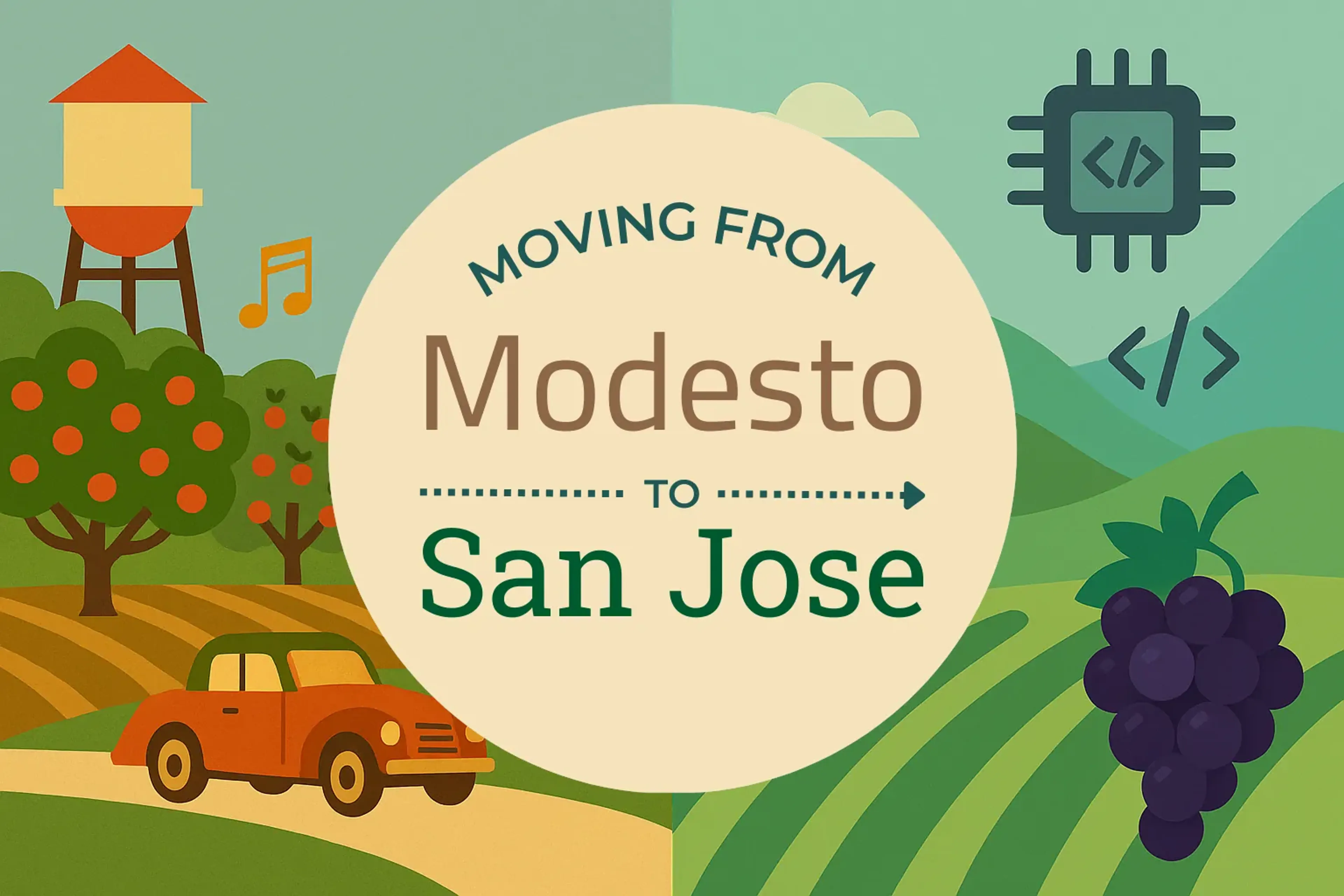 Side-by-side comparison of Modesto to San Jose moving companies