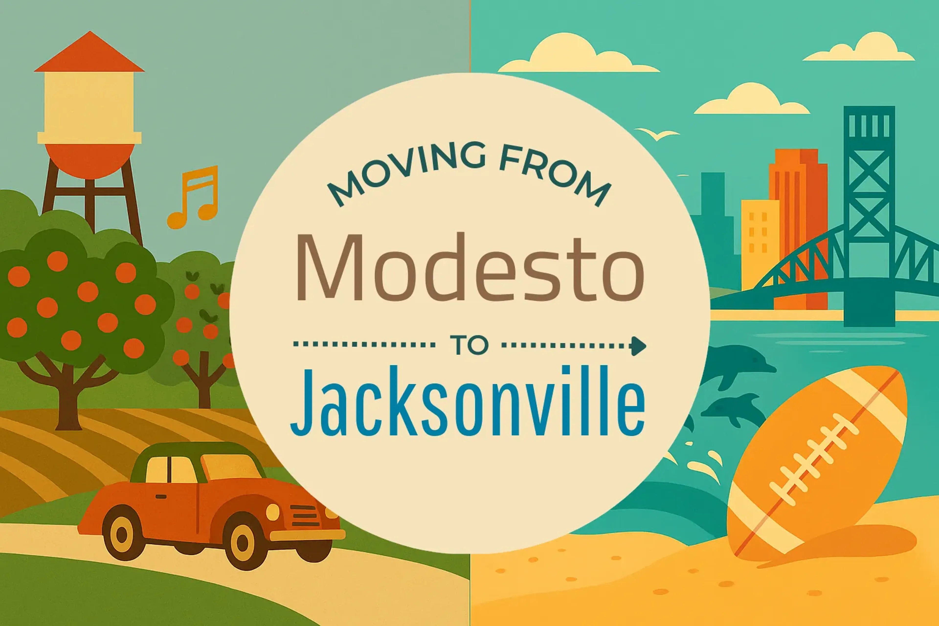 Side-by-side comparison of Modesto to Jacksonville moving companies
