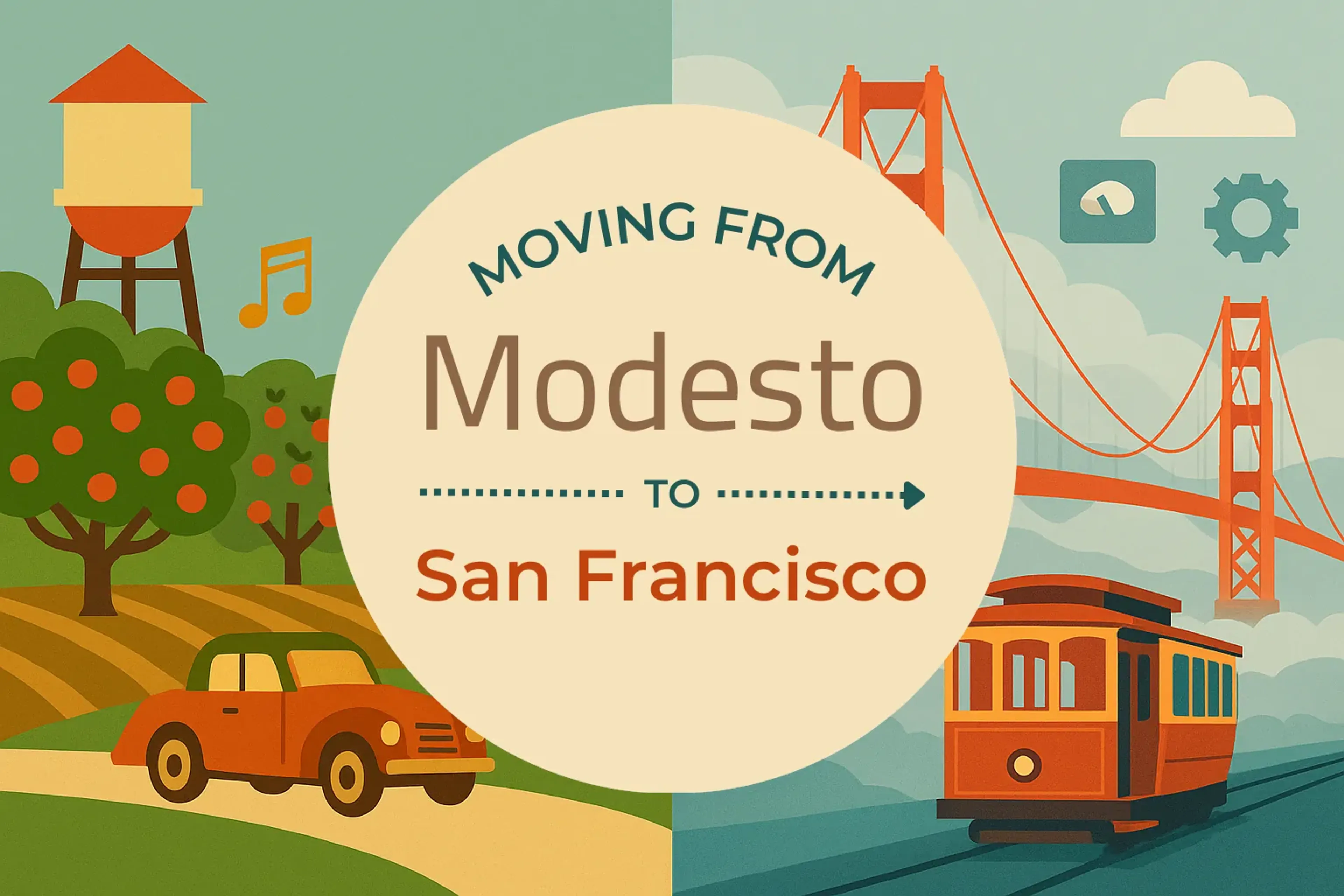 Side-by-side comparison of Modesto to San Francisco moving companies
