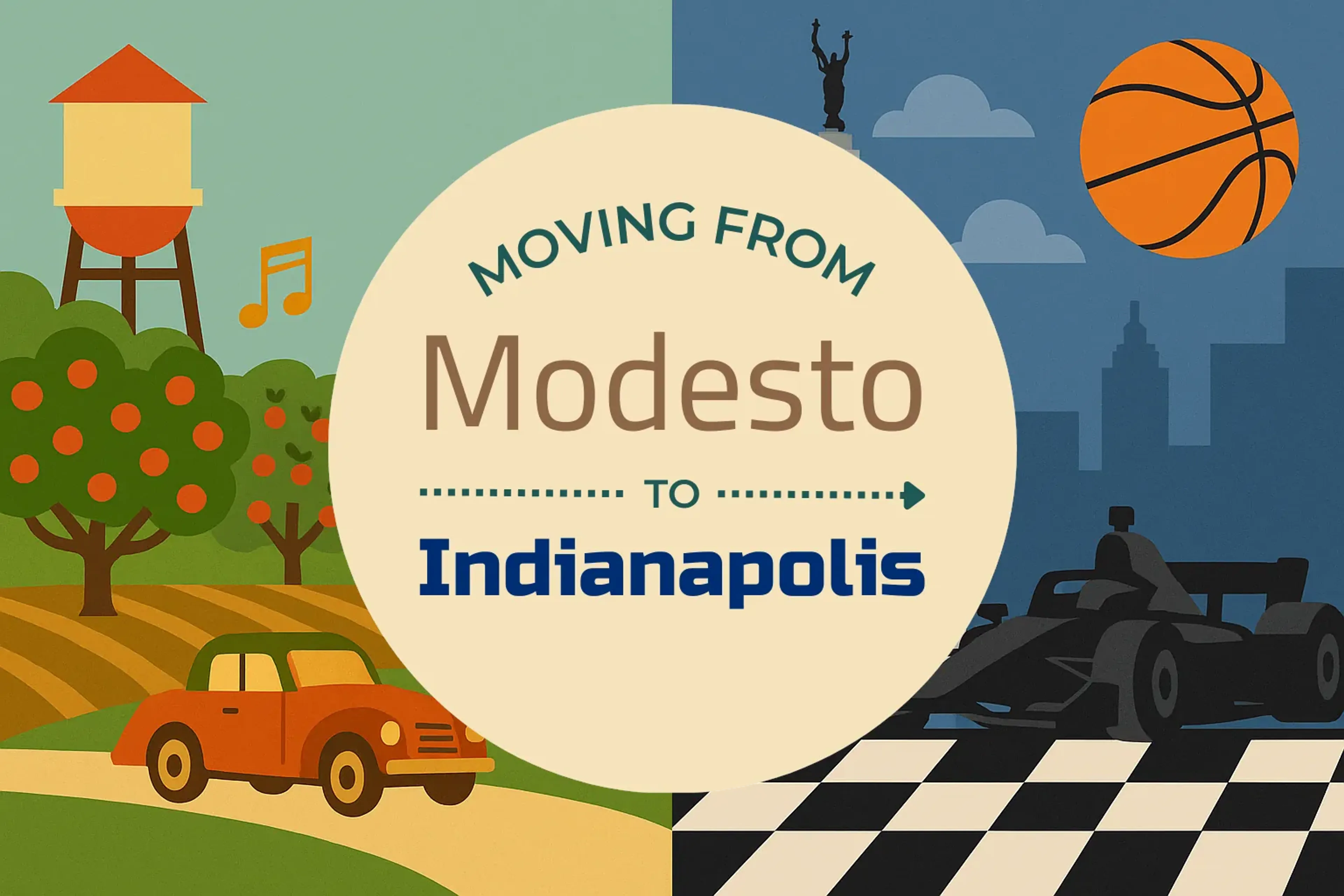 Side-by-side comparison of Modesto to Indianapolis moving companies