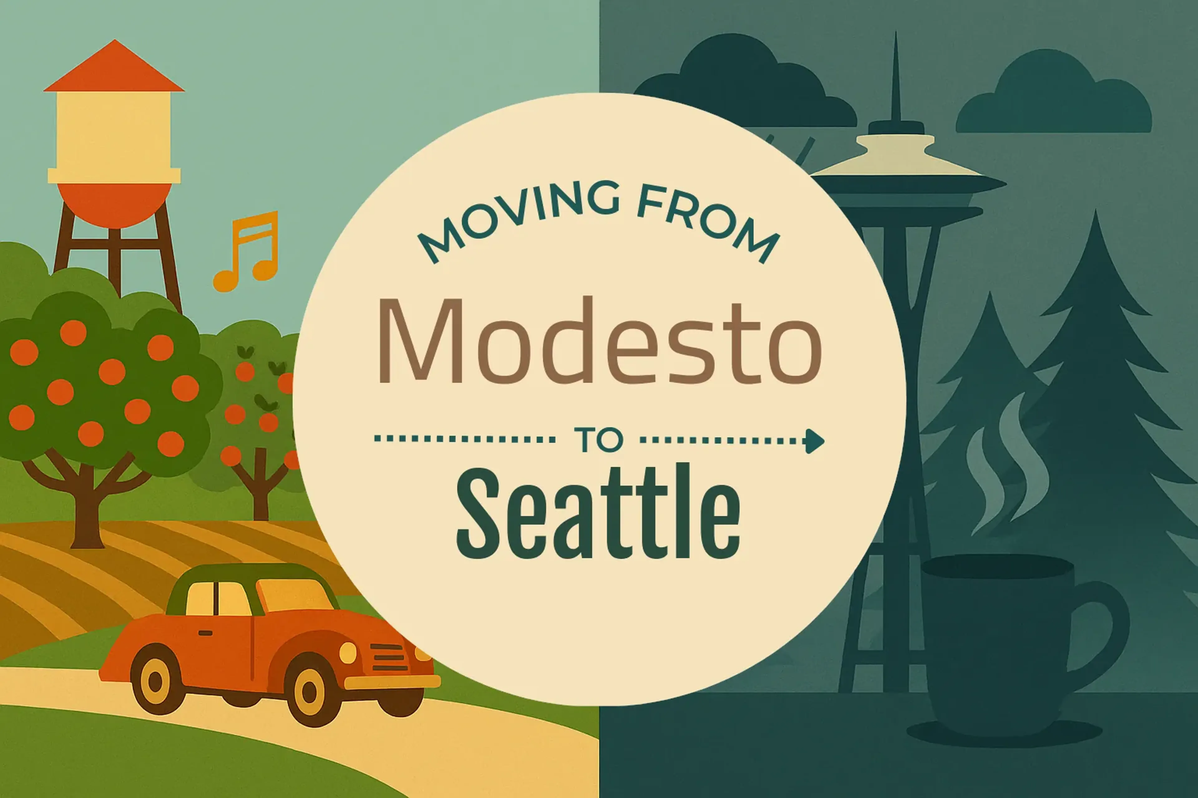 Side-by-side comparison of Modesto to Seattle moving companies