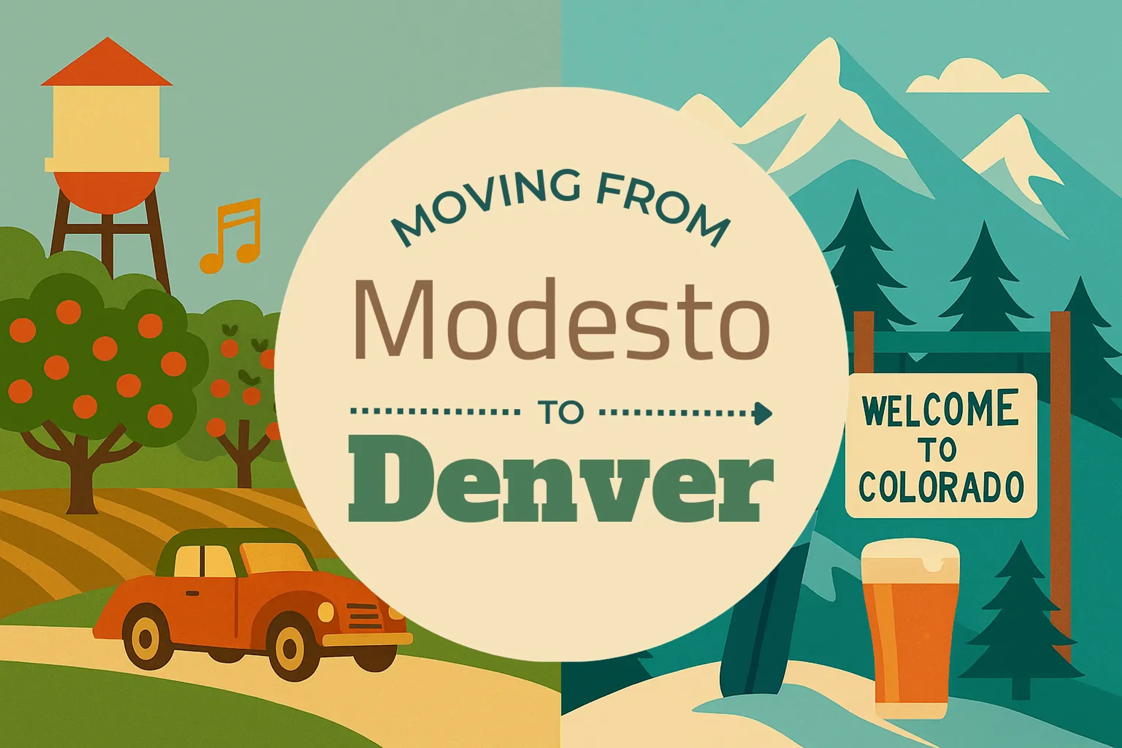 Side-by-side comparison of Modesto to Denver moving companies