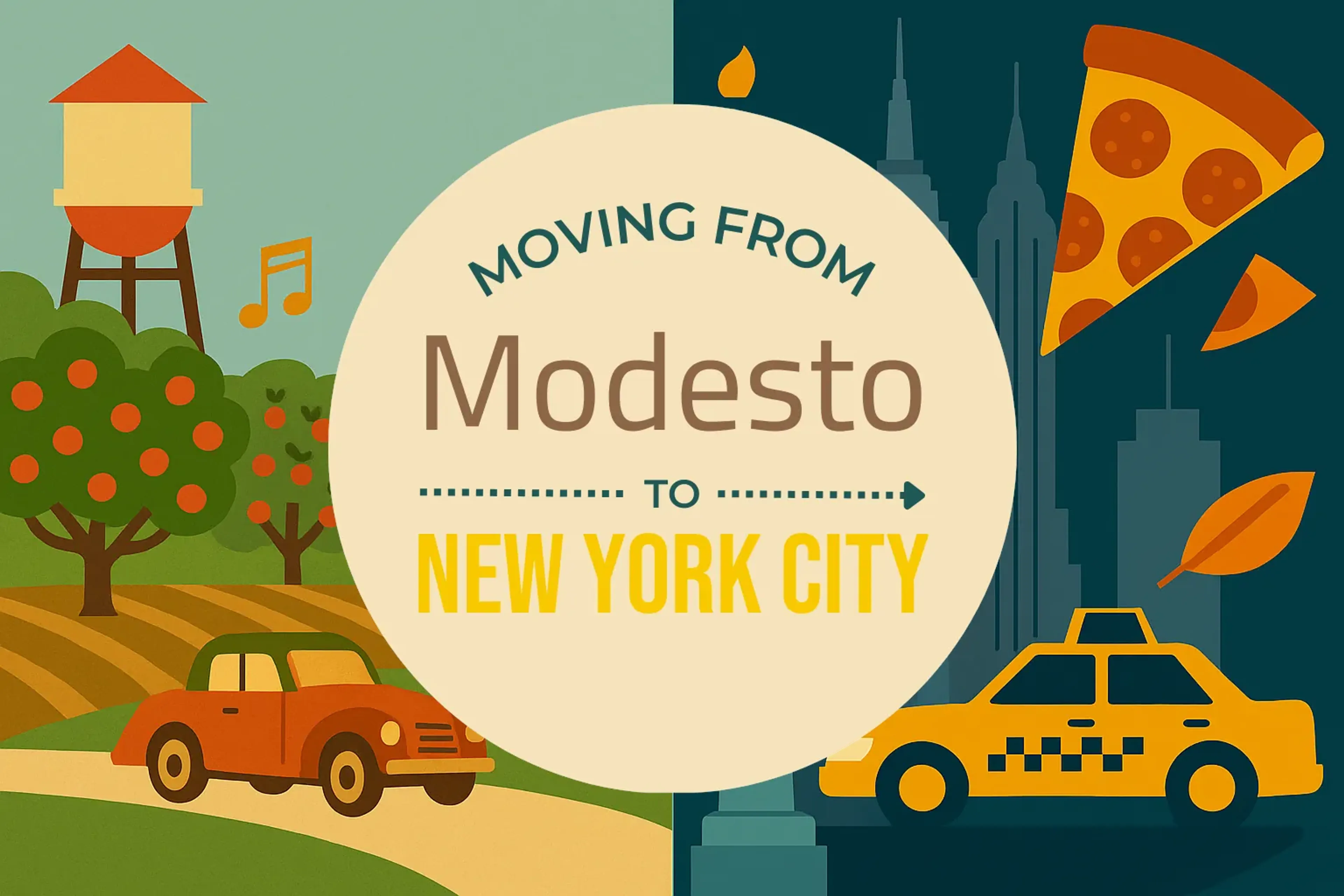 Side-by-side comparison of Modesto to New York City moving companies